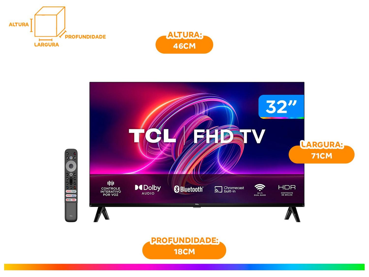 Smart TV 32” Full HD LED TCL 32S5400AF Android