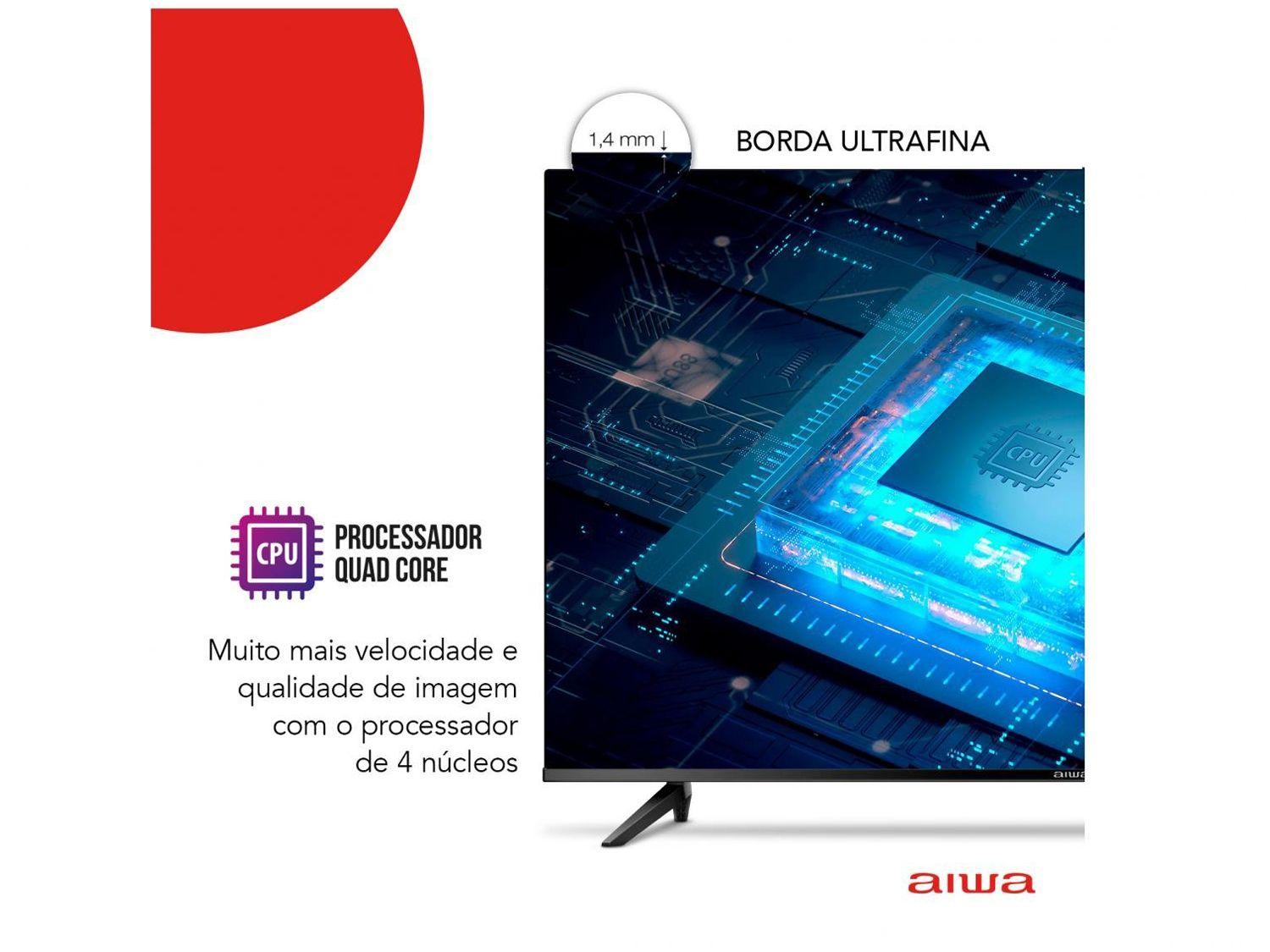 Smart TV 32” HD D-LED AIWA IPS Wi-Fi Bluetooth