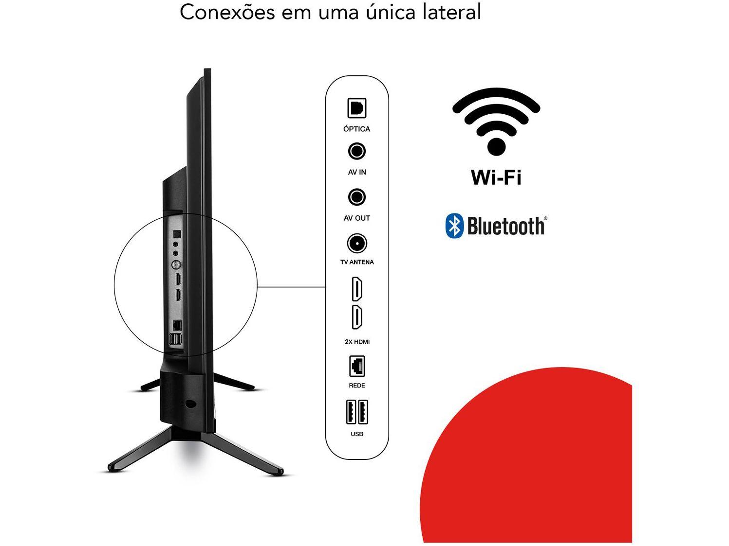 Smart TV 32” HD D-LED AIWA IPS Wi-Fi Bluetooth
