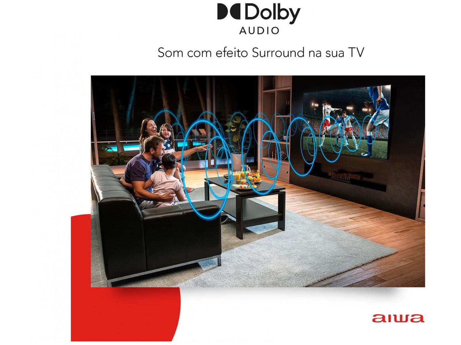 Smart TV 32” HD D-LED AIWA IPS Wi-Fi Bluetooth