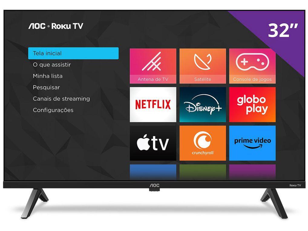 Smart TV 32" HD DLED AOC Série 5045 32S5045/78G Wi-Fi Bluetooth 3 HDMI 1 USB