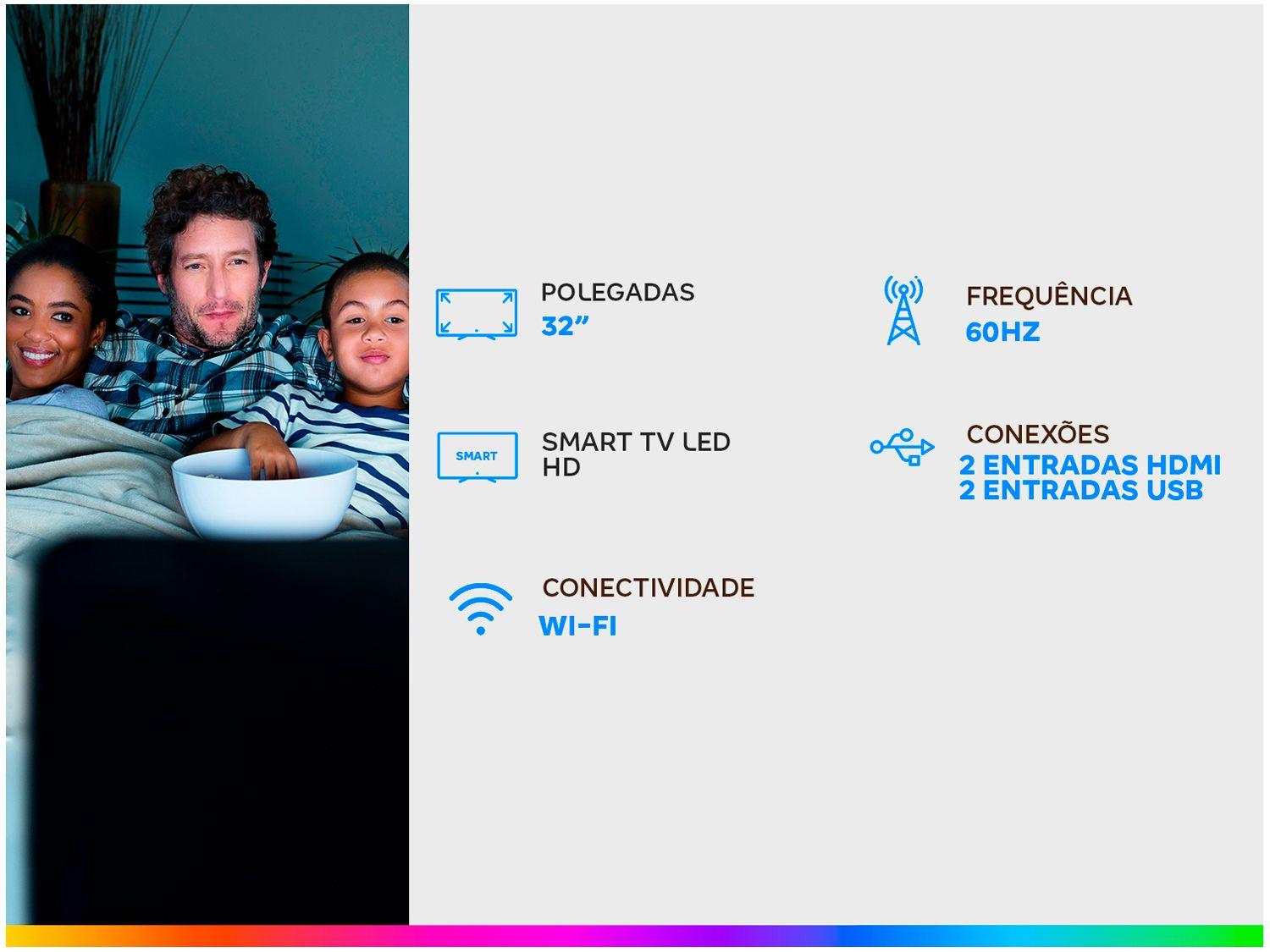 Smart TV 32” LED Philco PTV32N87SA Android Wi-Fi 2HDMI 2USB