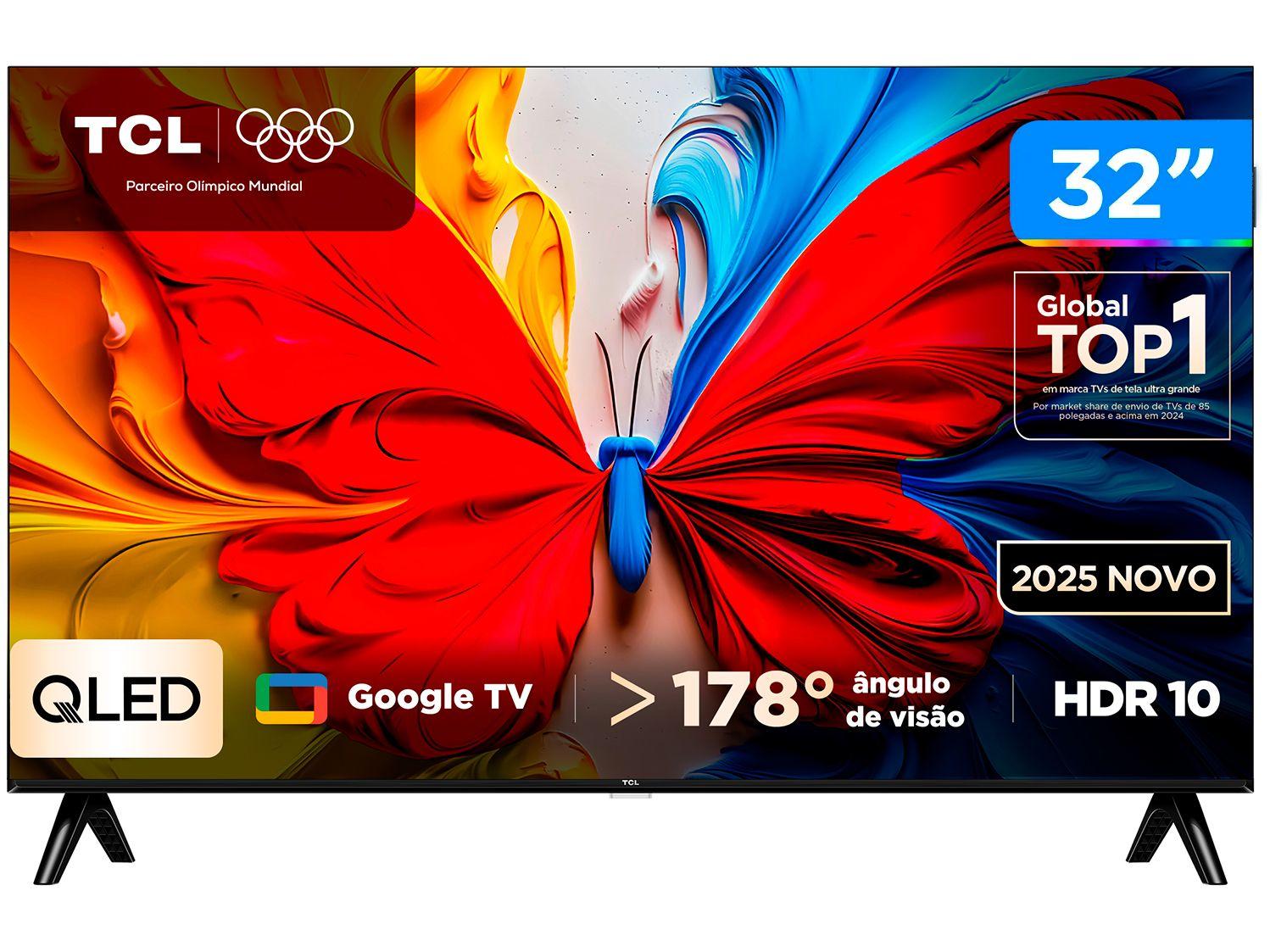 Smart TV 32" TCL Full HD QLED 35S5K Google TV 2 HDMI