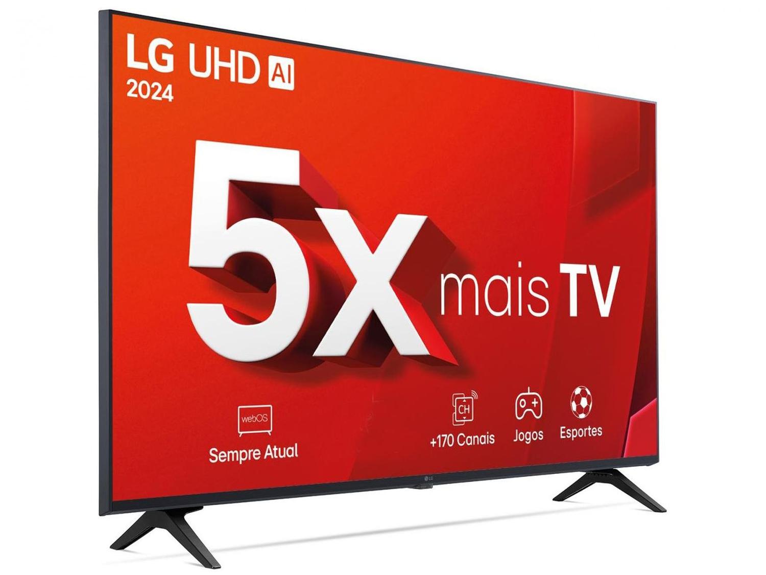 Smart TV 43" 4K LG Ultra HD 43UT8000 com Processador a5 Ger7 AI, Alexa/Chromecast integrado, Otimizador de Jogos, webOS 24