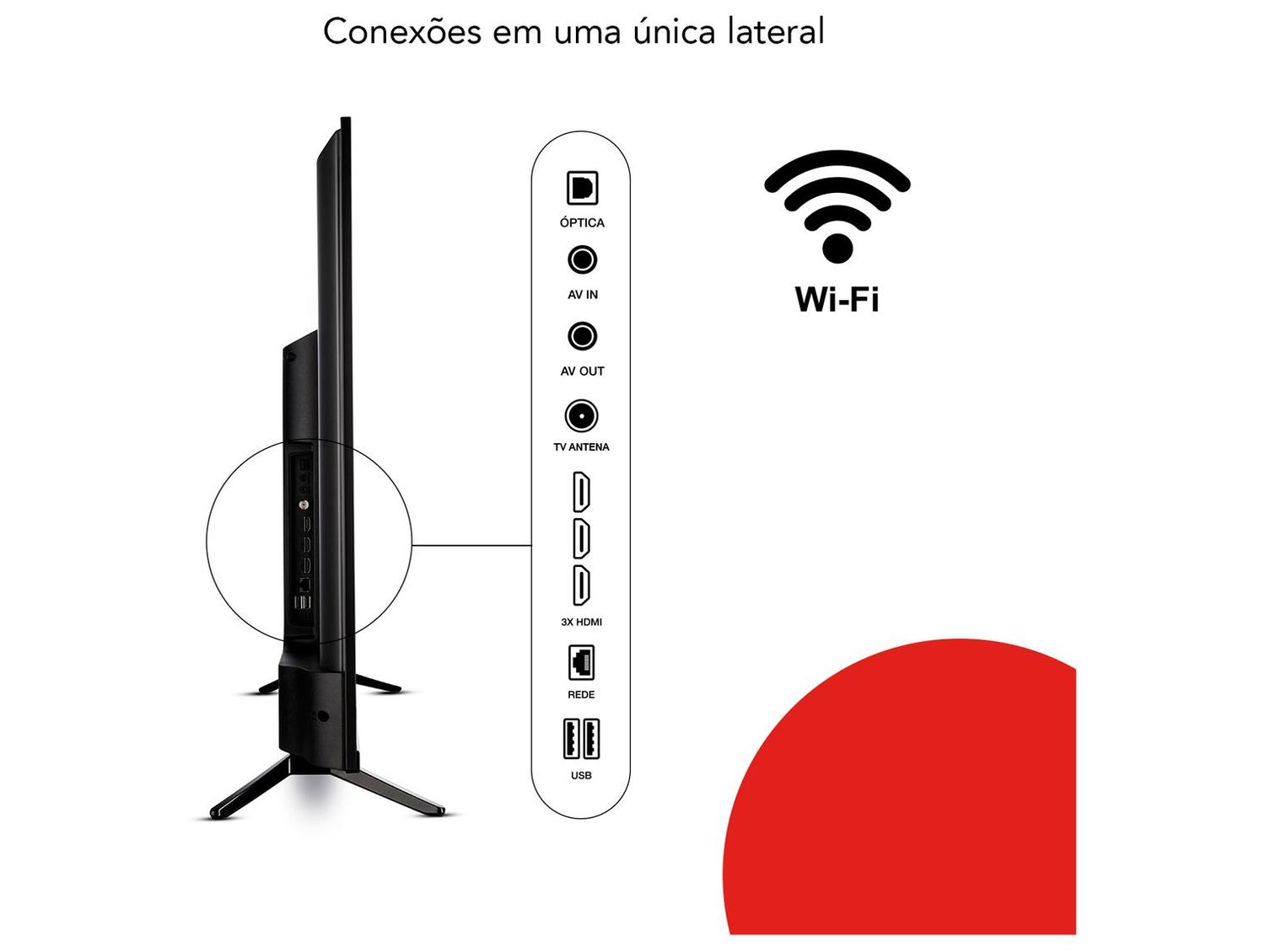 Smart TV 43” Aiwa Full HD D-LED IPS TV-43-BL Linux 2022