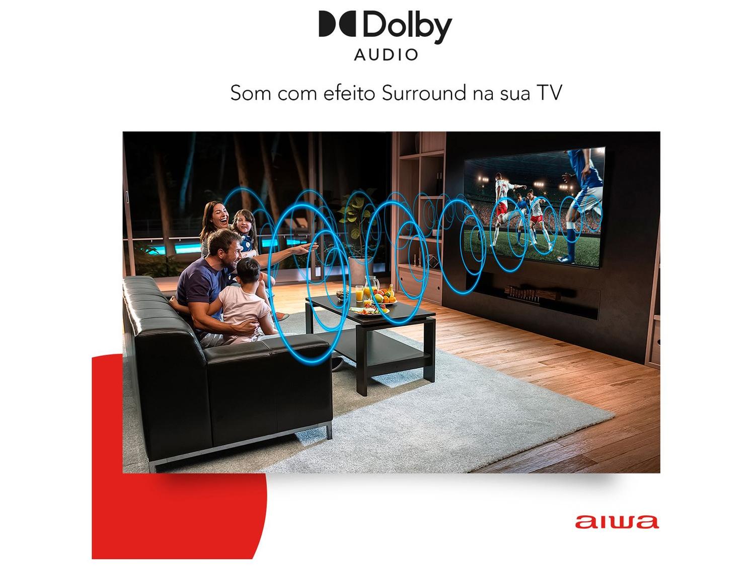 Smart TV 43” Aiwa Full HD D-LED IPS TV-43-BL Linux 2022