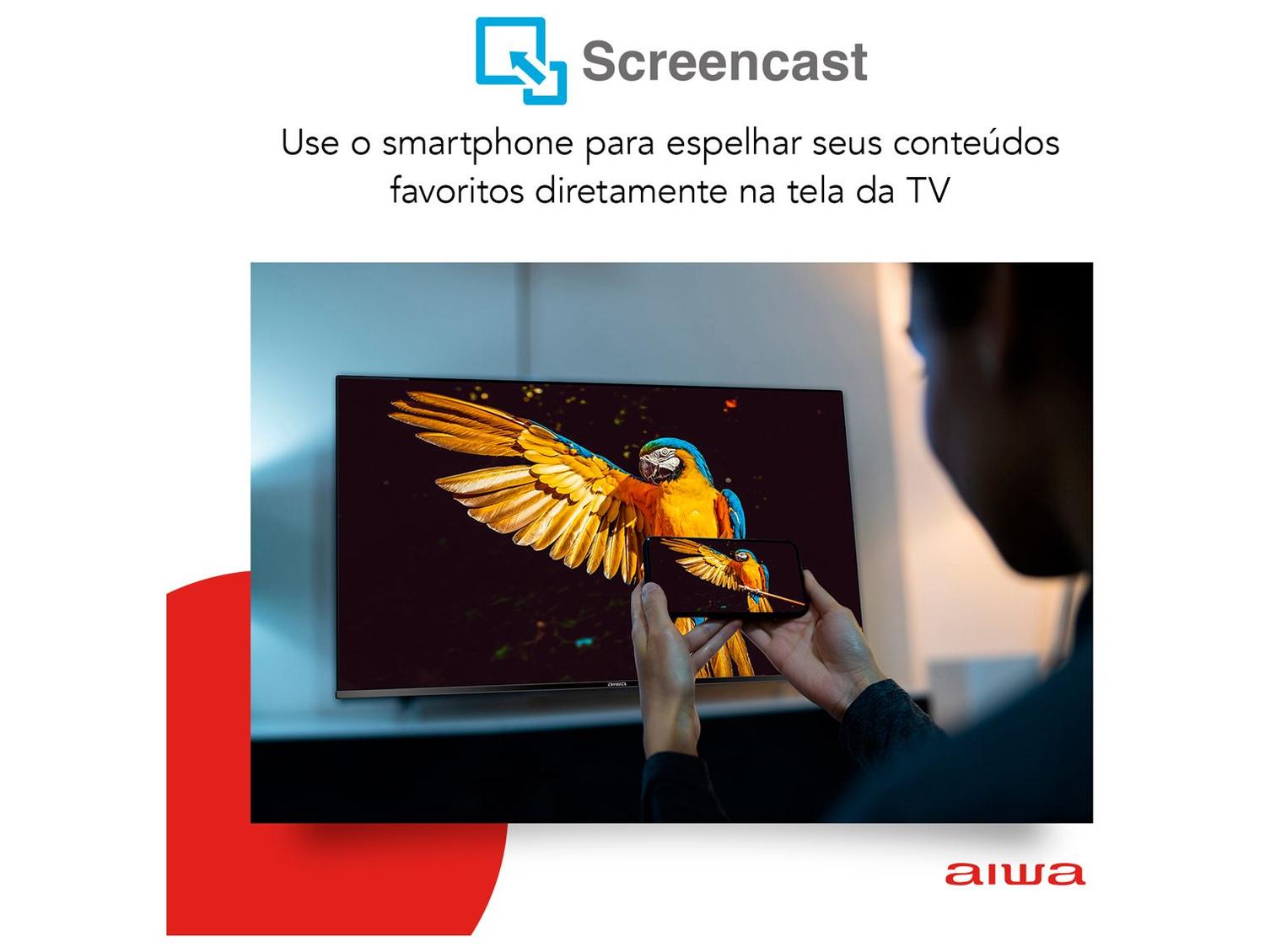 Smart TV 43” Aiwa Full HD D-LED IPS TV-43-BL Linux 2022