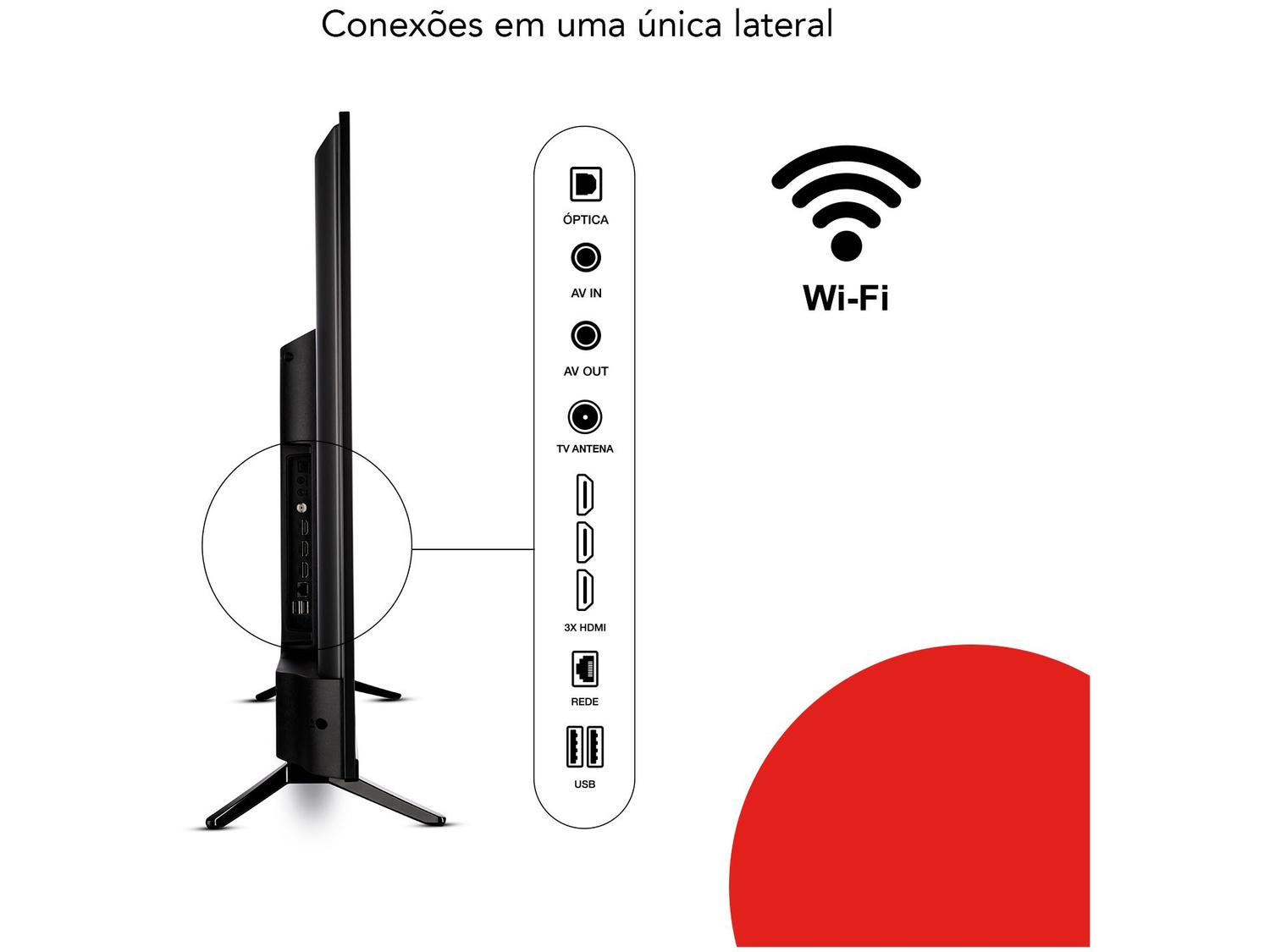 Smart TV 43” Full HD D-LED Aiwa IPS Wi-Fi HDR