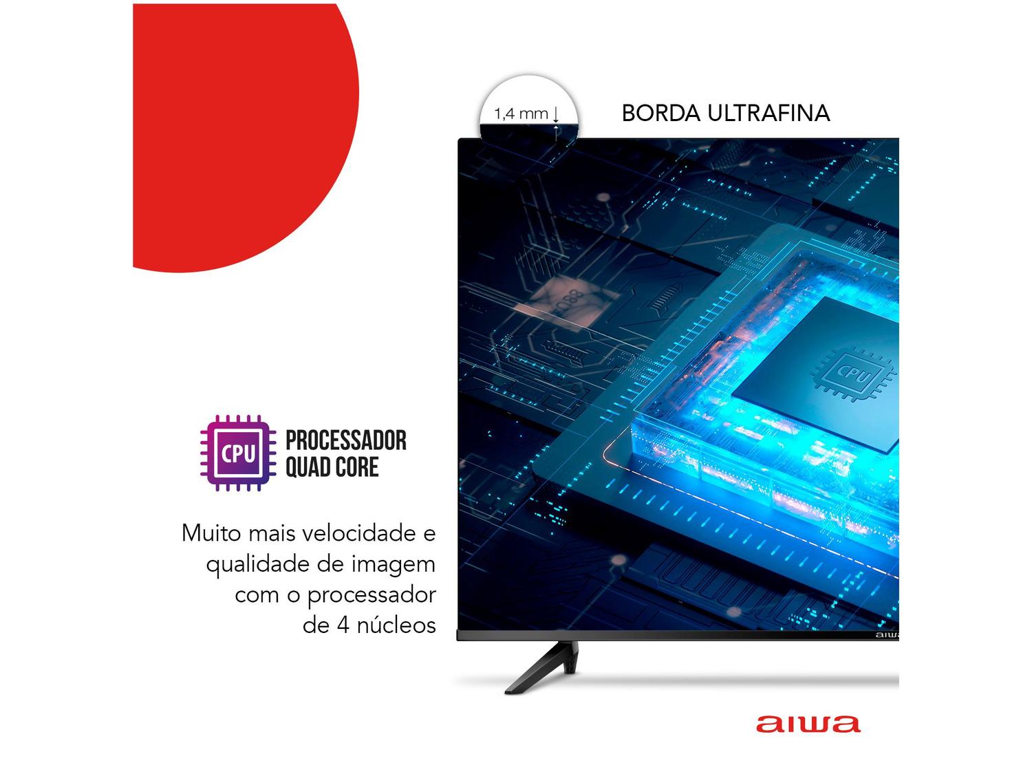 Smart TV 43” Full HD D-LED Aiwa IPS Wi-Fi HDR