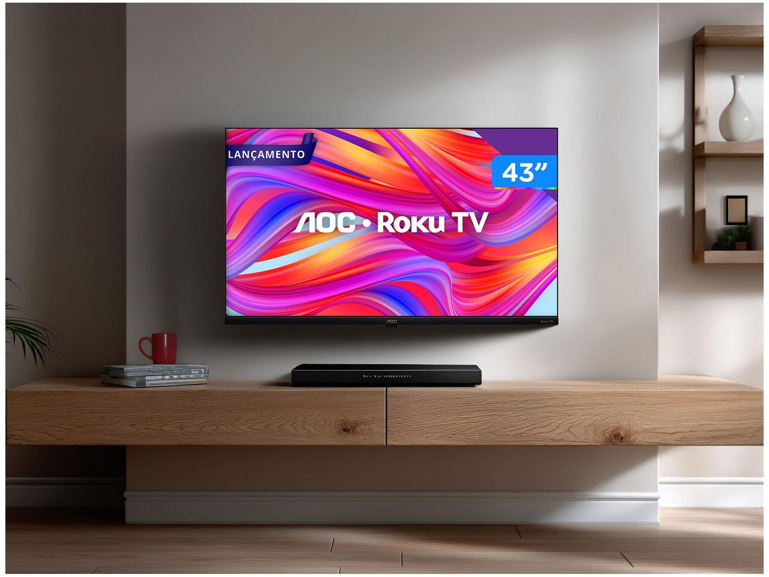 Smart TV 43" Full HD DLED AOC 43S5045/78G VA Wi-Fi 3 HDMI 1 USB