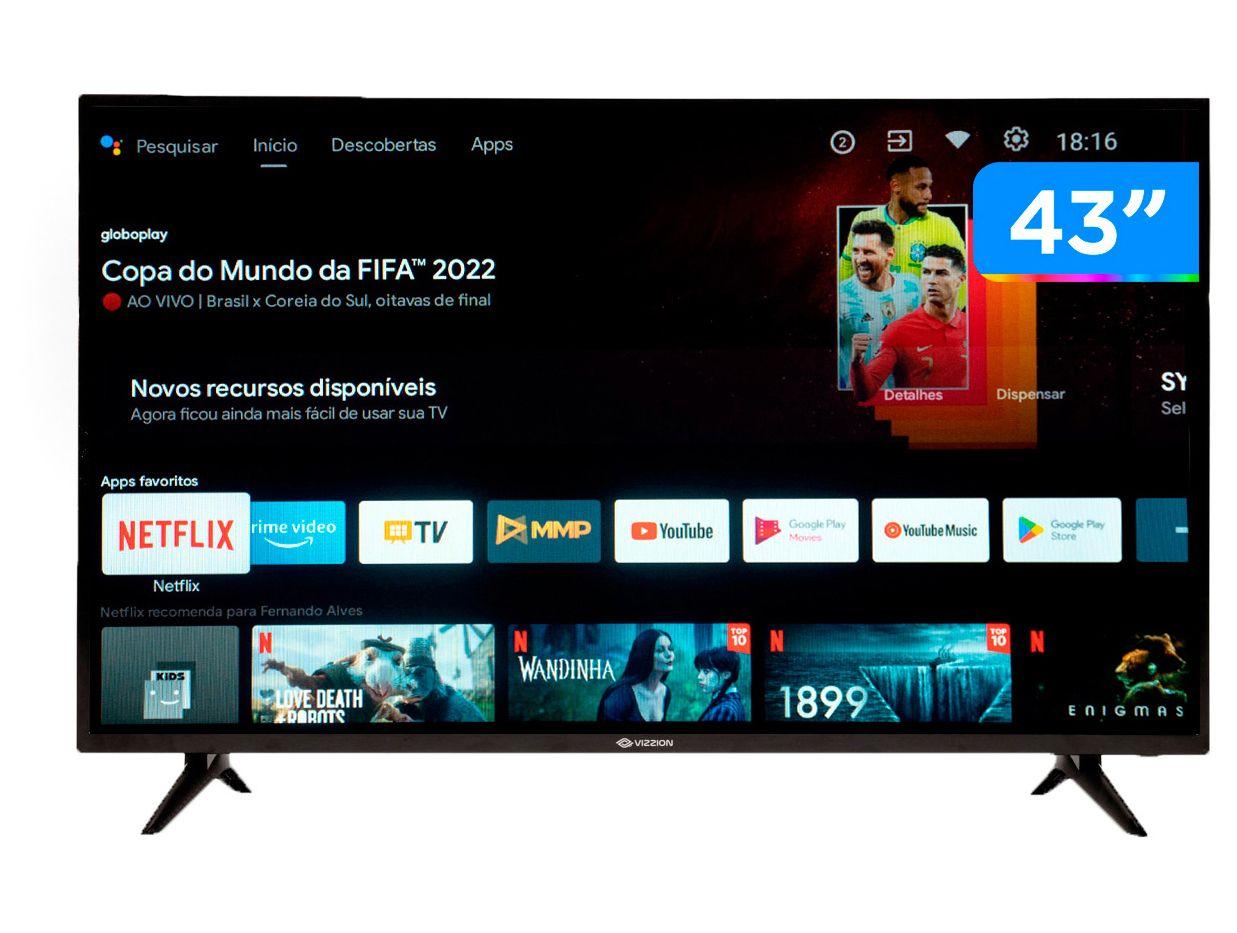 Smart TV 43” Full HD DLED Rig Vizzion BR43D1SA