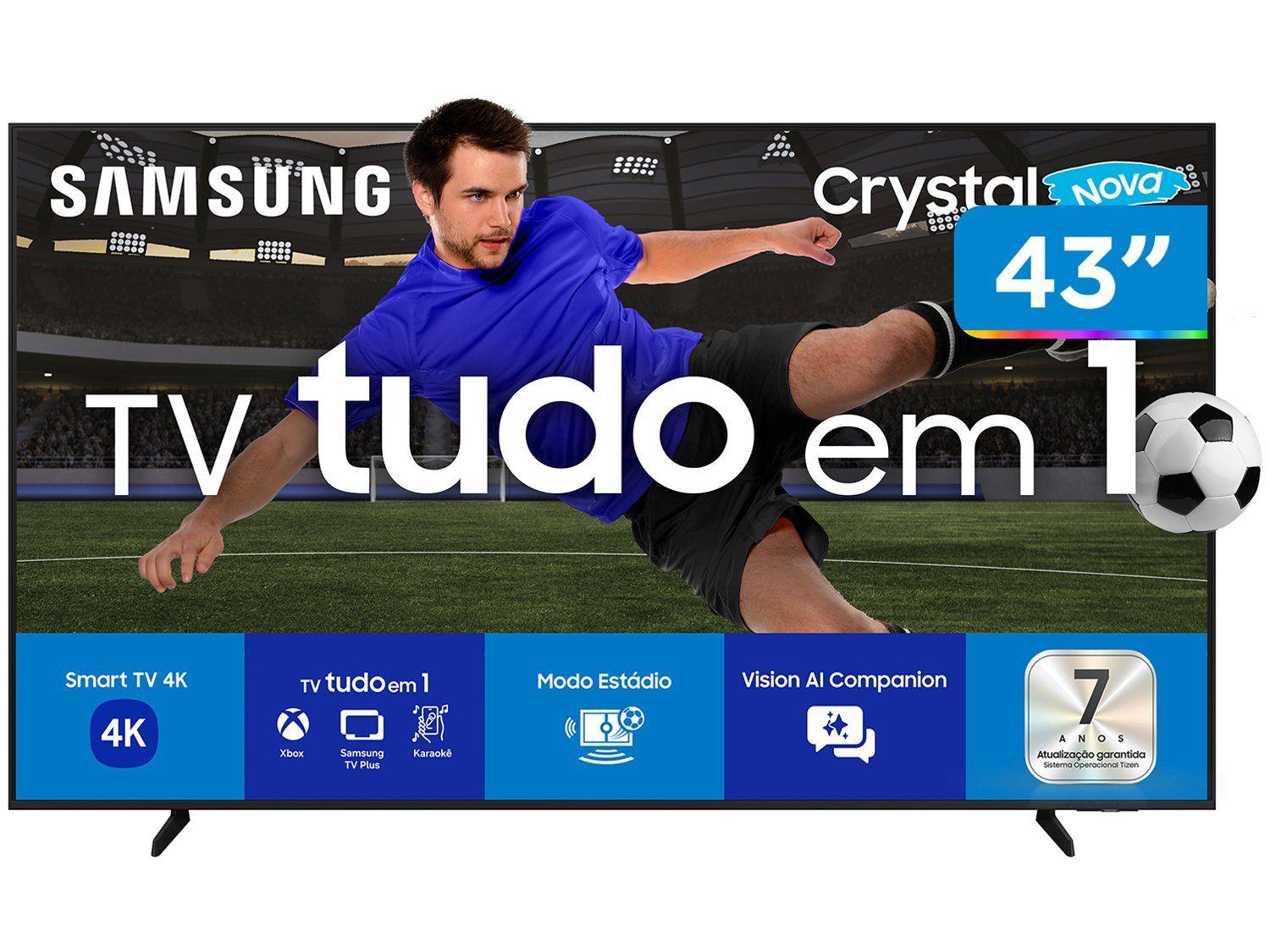 Smart TV 43" Samsung 4K UHD Crystal UHD UN43U8600FGXZD Tizen Bixby 3 HDMI