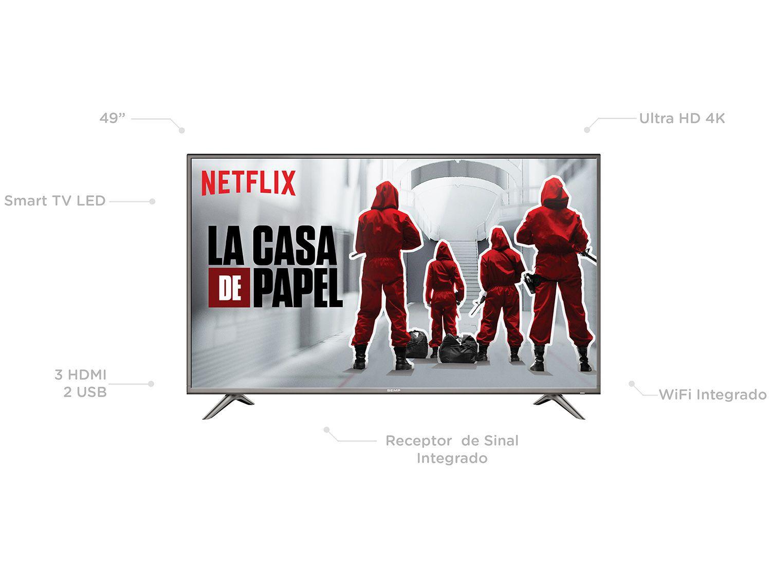 Imagem de Smart TV 4K LED 49” Semp SK6200 Wi-Fi HDR