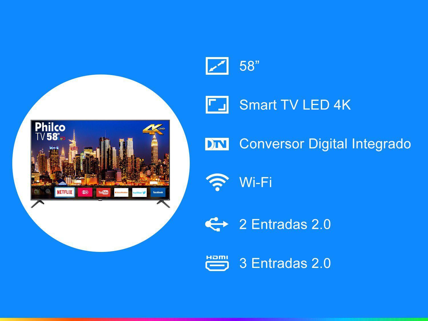 Imagem de Smart TV 4K LED 58” Philco PTV58F60SN Wi-Fi