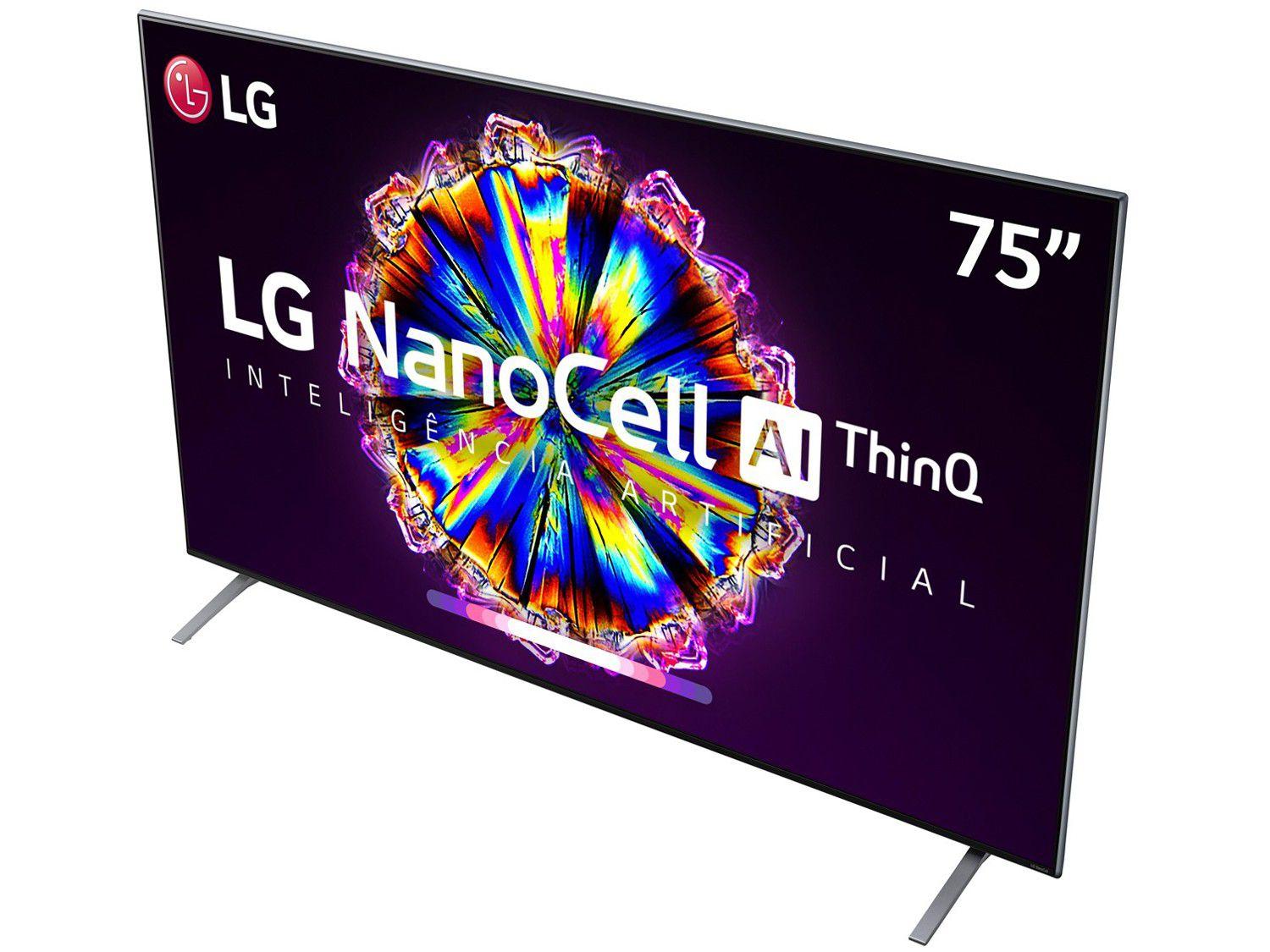 Smart TV 4K NanoCell IPS 75” LG 75NANO90SNA WiFi Bluetooth HDR Inteligência Artificial 4 HDMI