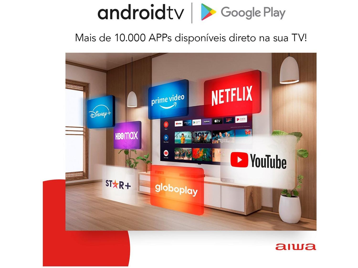 Smart TV 50” 4K D-LED AIWA VA Wi-Fi Bluetooth