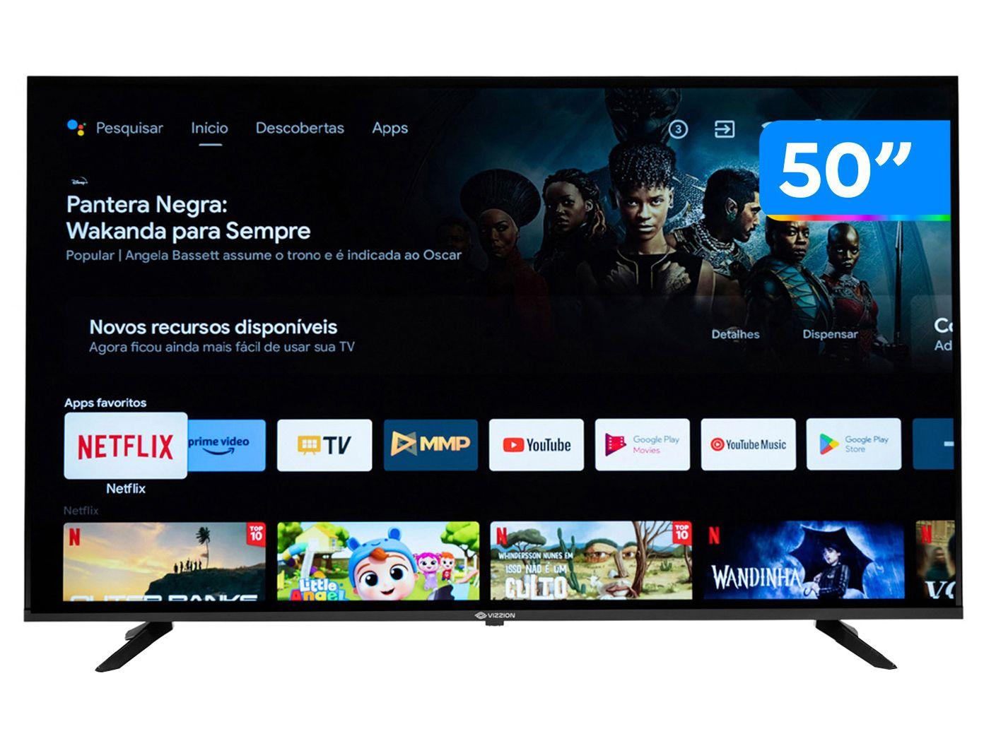 Smart TV 50” 4K DLED Rig Vizzion BR50GUA IPS