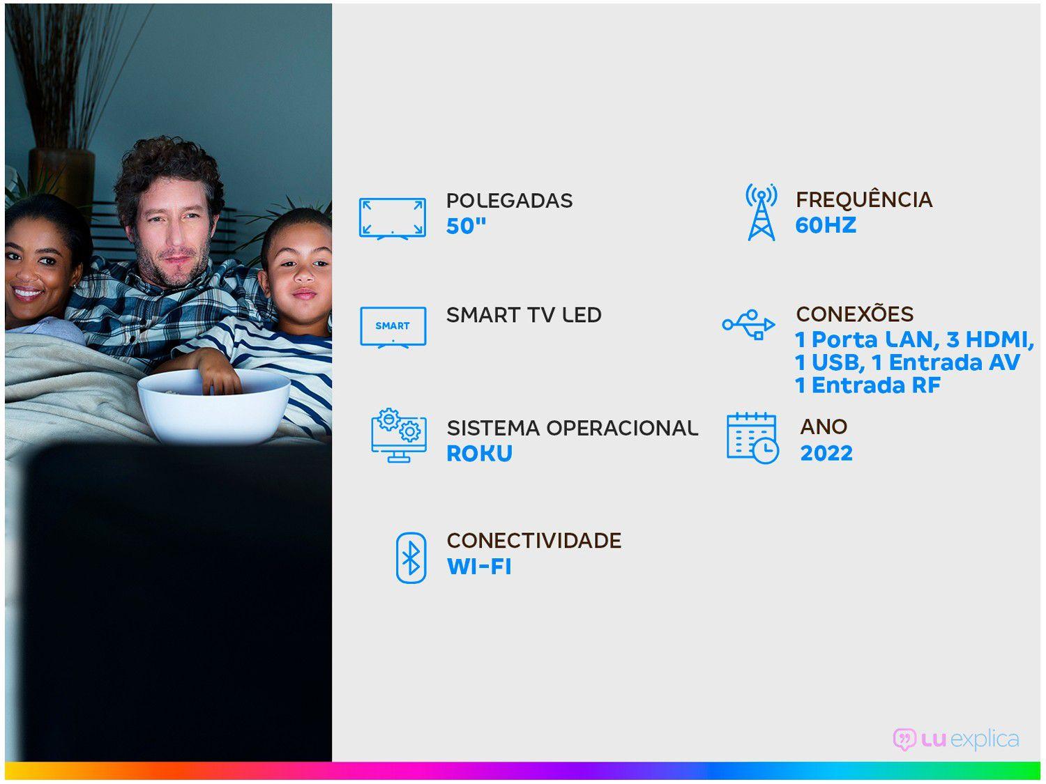 Smart TV 50” 4K LED TCL RP630 60Hz Wi-Fi