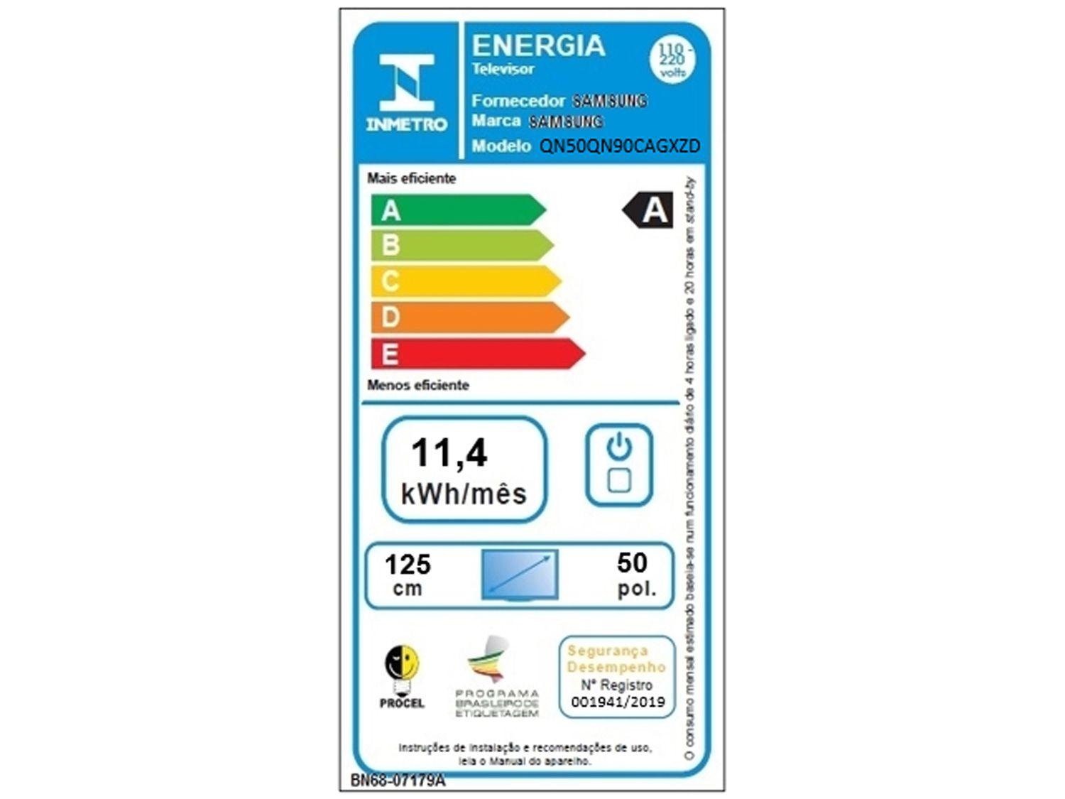 Smart TV 50” 4K NEO QLED Samsung QN50QN90CA
