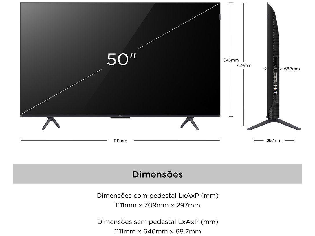 Smart TV 50” 4K UHD QLED TCL 50C655 Wi-Fi