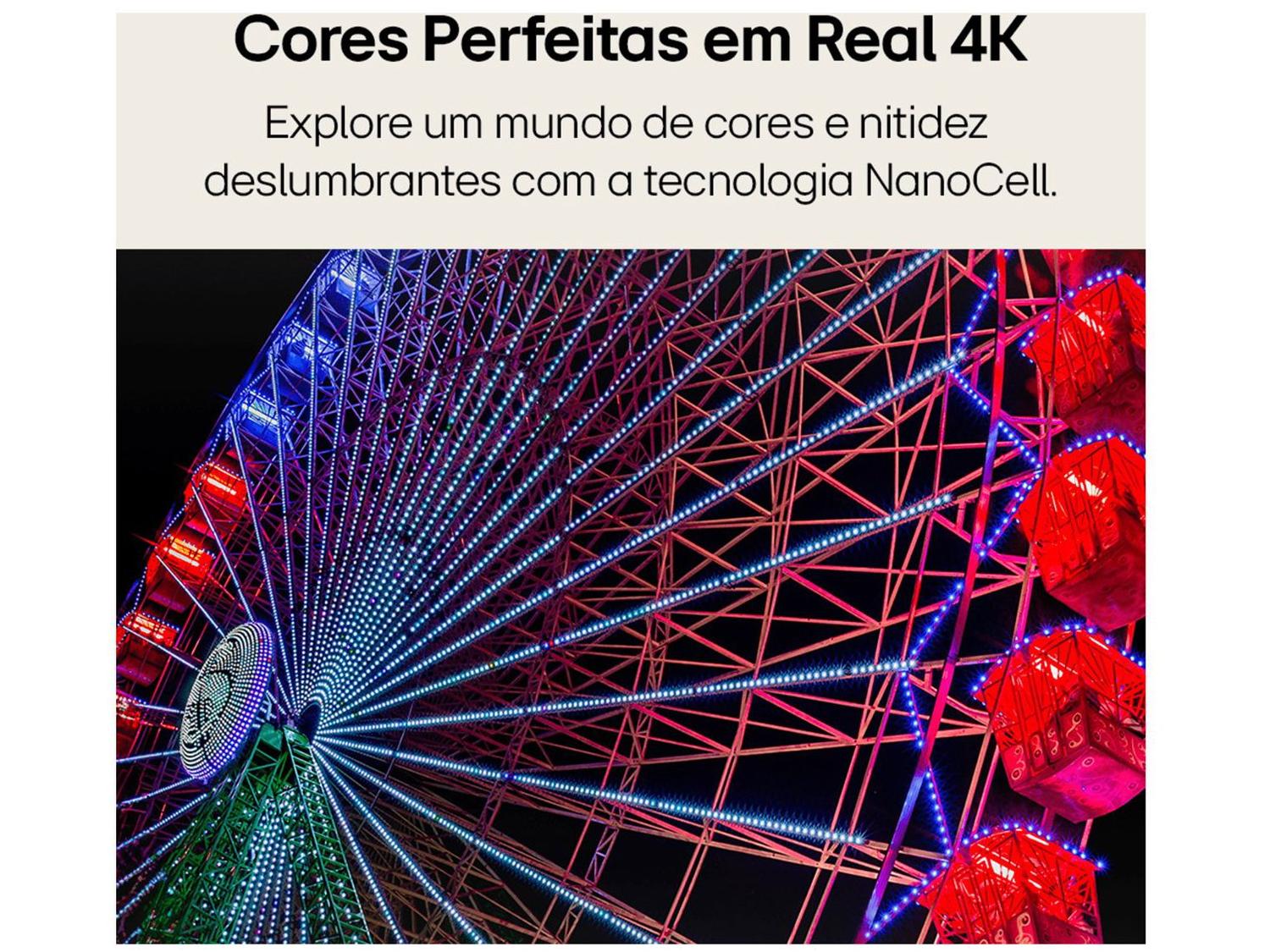 Smart TV 55" 4K LCD LED NanoCel LG 55NANO80TSA AI Processor Wi-Fi e Bluetooth 3 HDMI 2 USB