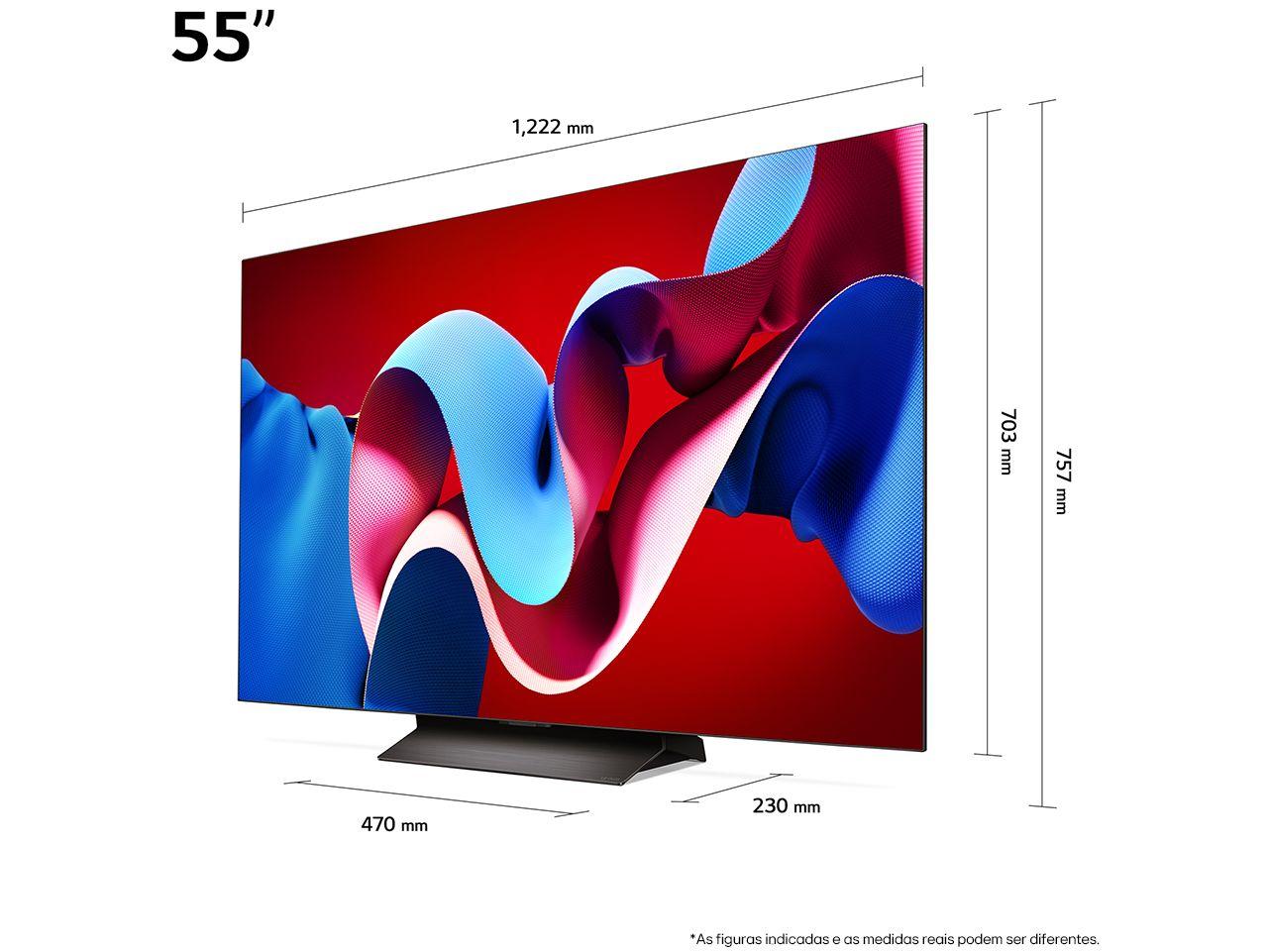 Smart TV 55" 4K LG OLED evo OLED55C4 120Hz Nativo Processador a9 Ger7 Wi-Fi e Bluetooth 4 HDMI 3 USB