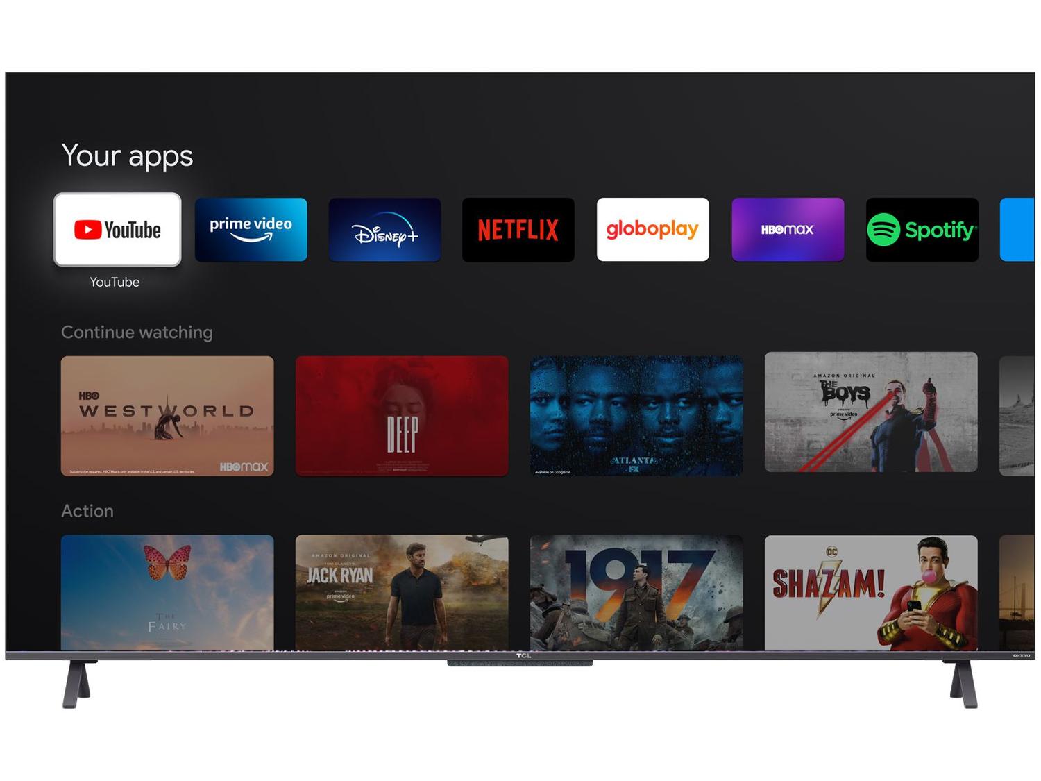 Smart TV 55” 4K UHD QLED TCL 55C725 VA Wi-Fi