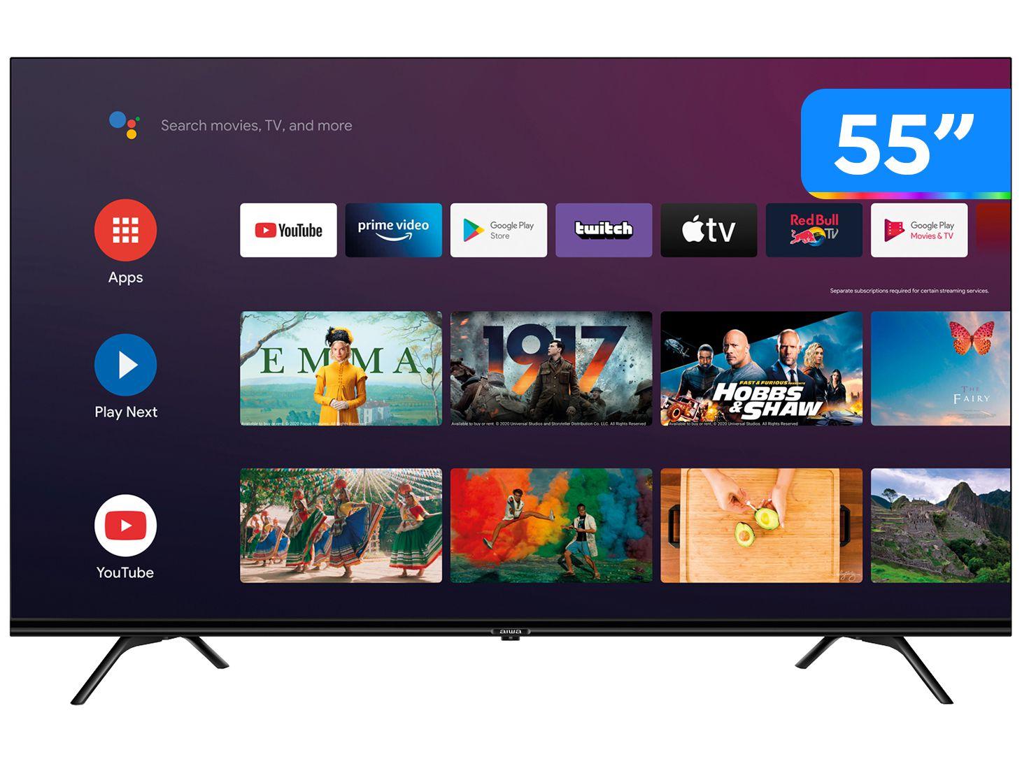 of course Junction Appeal to be attractive Smart TV 55” 4K Ultra HD D-LED Aiwa IPS Android - Wi-Fi Bluetooth Google  Assistente 4 HDMI 2 USB - TV 4K Ultra HD - Magazine Luiza