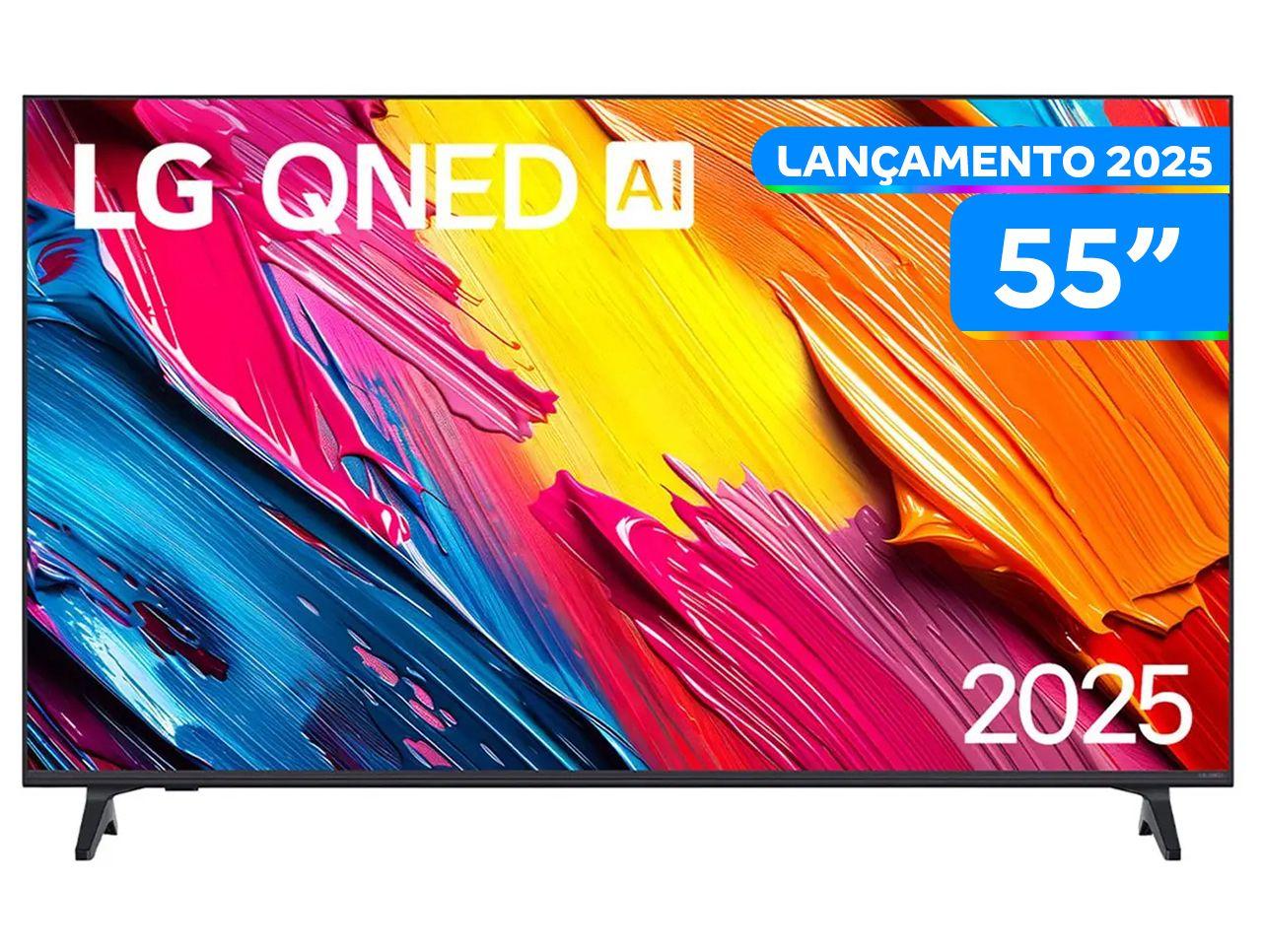 Smart TV 55" LG 4K QNED 55QNED70ASA WebOS 25 a7 AI Processor 4K Gen8 Alexa 3 HDMI 2 USB