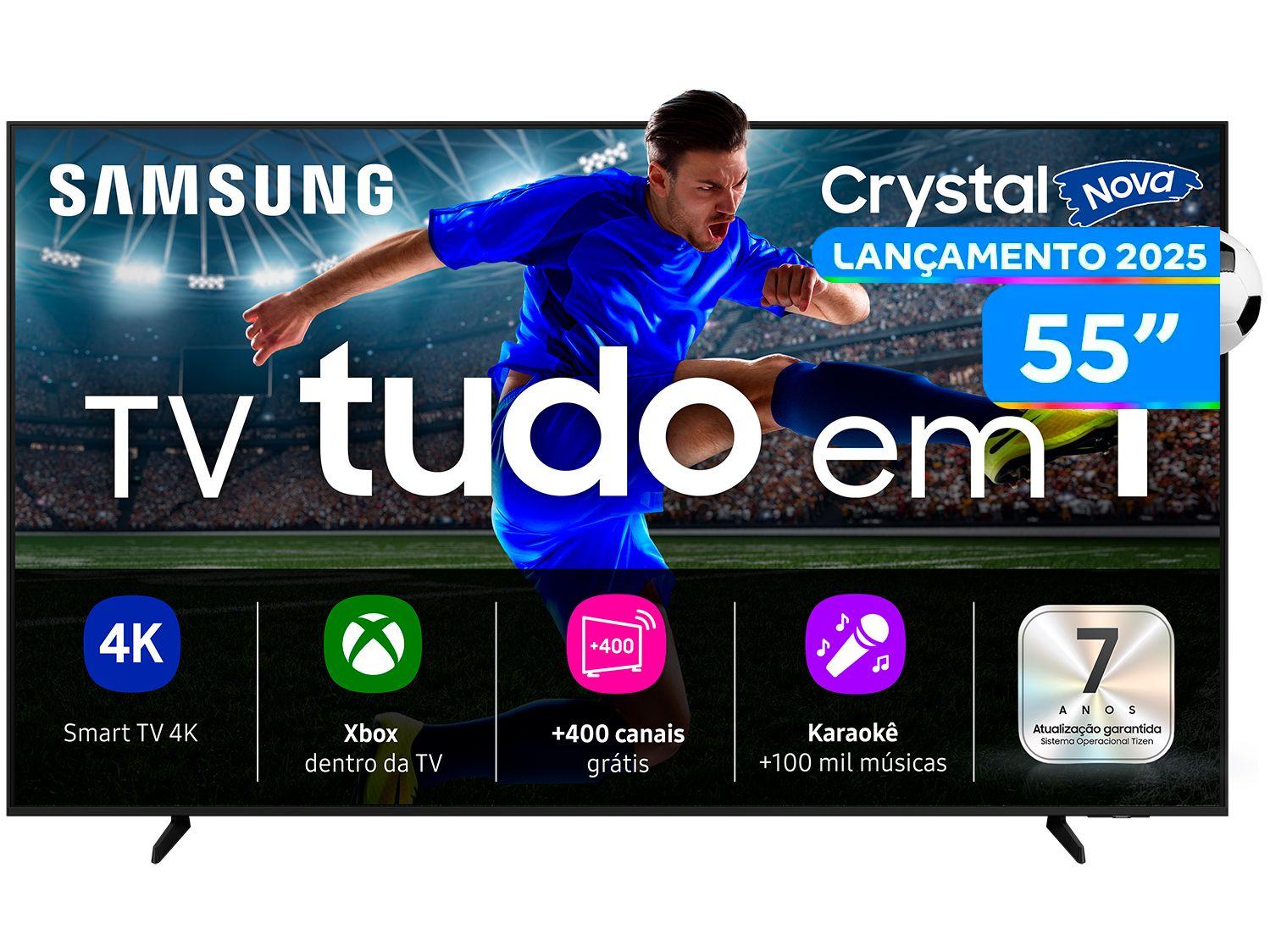 Smart TV 55" Samsung 4K UHD Crystal UHD UN55U8600FGXZD Tizen Bixby 3 HDMI
