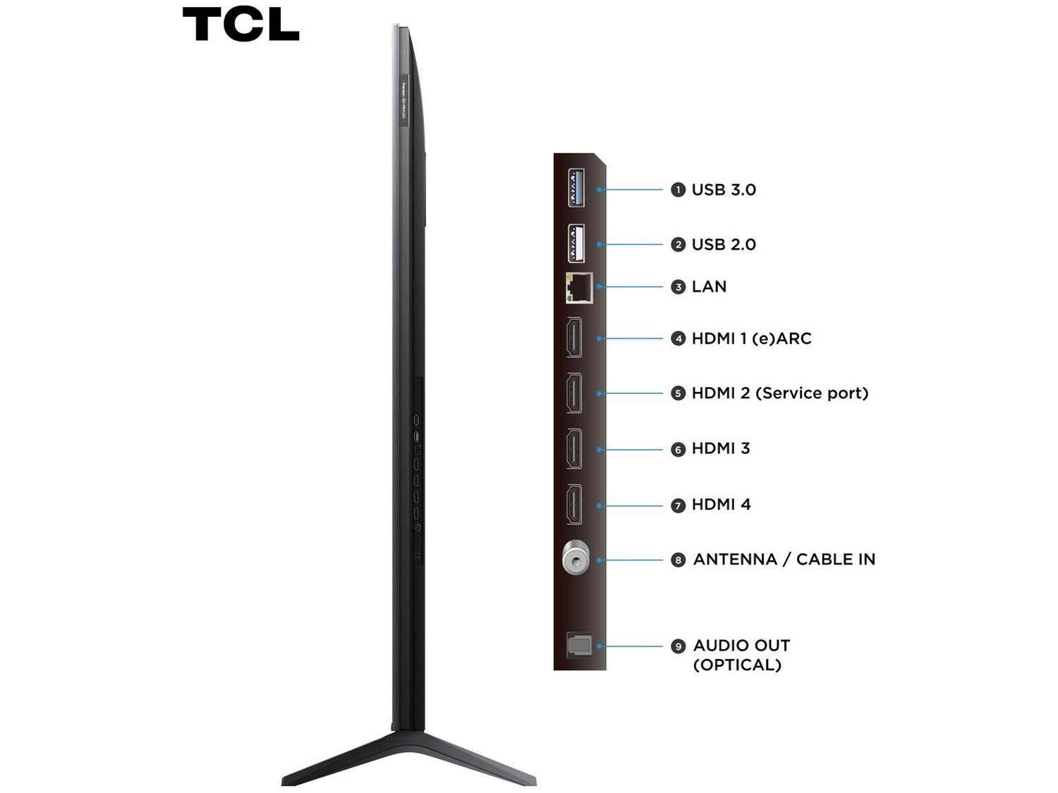 Smart TV 55" TCL 4K UHD MiniLED 55C6K 120Hz Google TV AiPQ Google Assistente 4 HDMI 2 USB