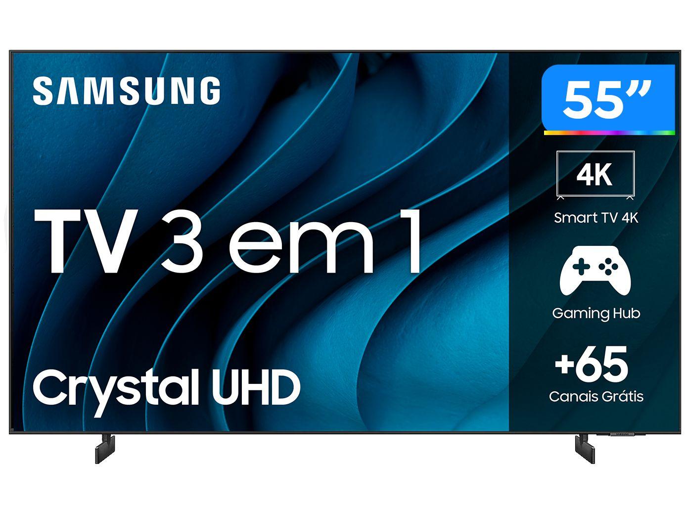 Smart TV 55” UHD 4K LED Crystal Samsung 55CU8000 Wi-Fi Bluetooth Alexa ...