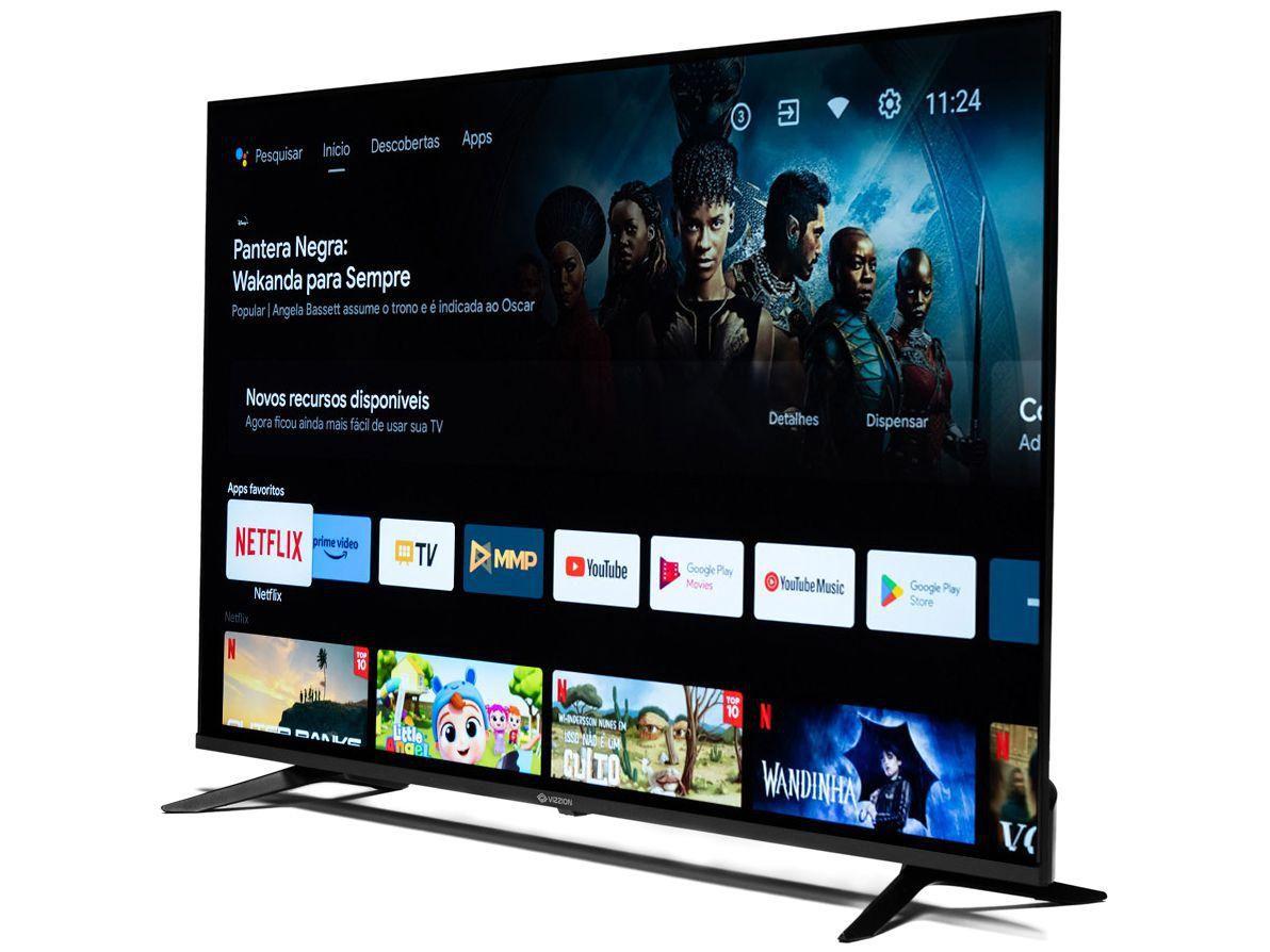 Smart TV 58” 4K DLED Rig Vizzion BR58GUA IPS Android Wi-Fi Google