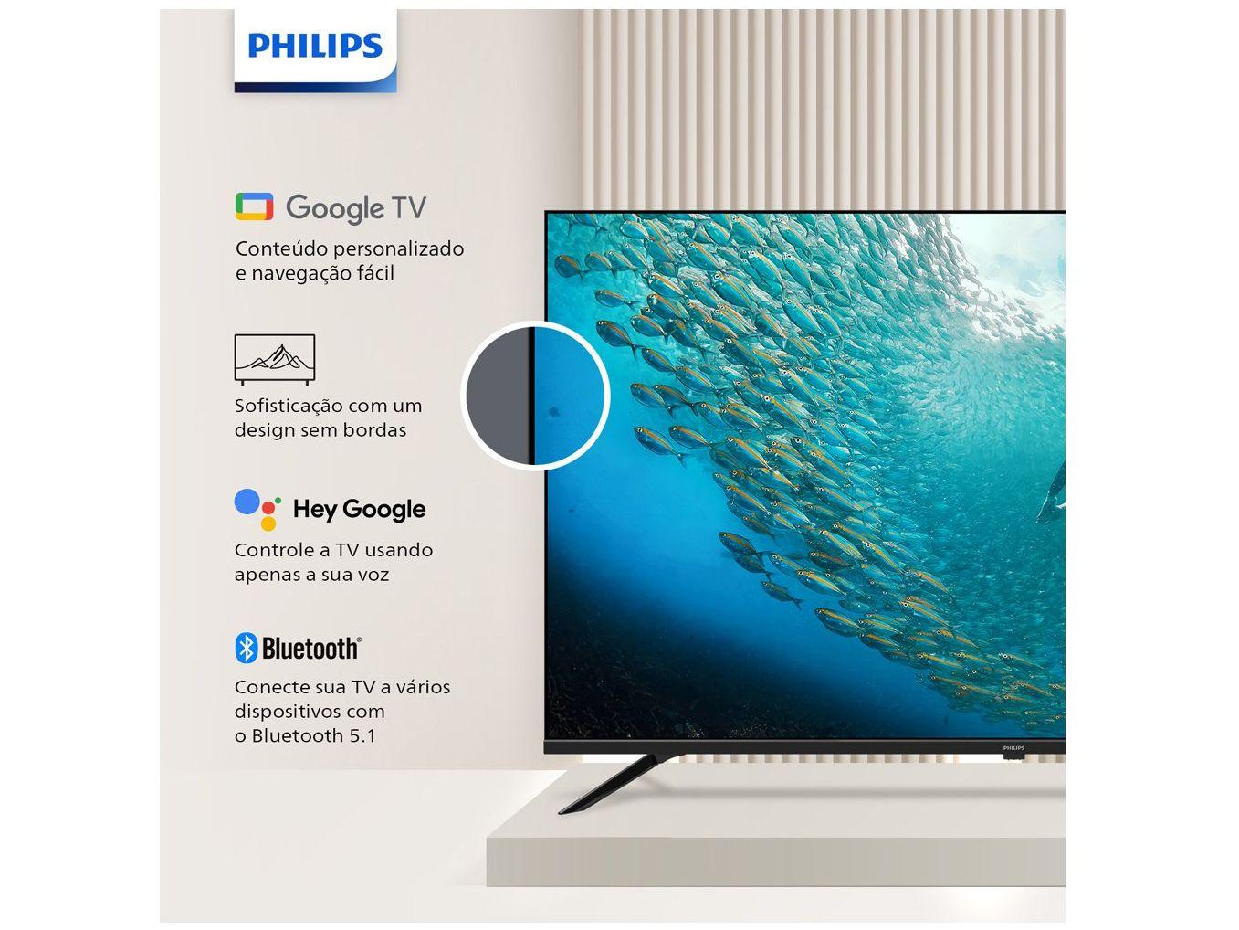 Smart TV 58" 4K UHD LED Philips 58PUG7019/78 Wi-Fi Bluetooth Google Assistente 3 HDMI 2 USB