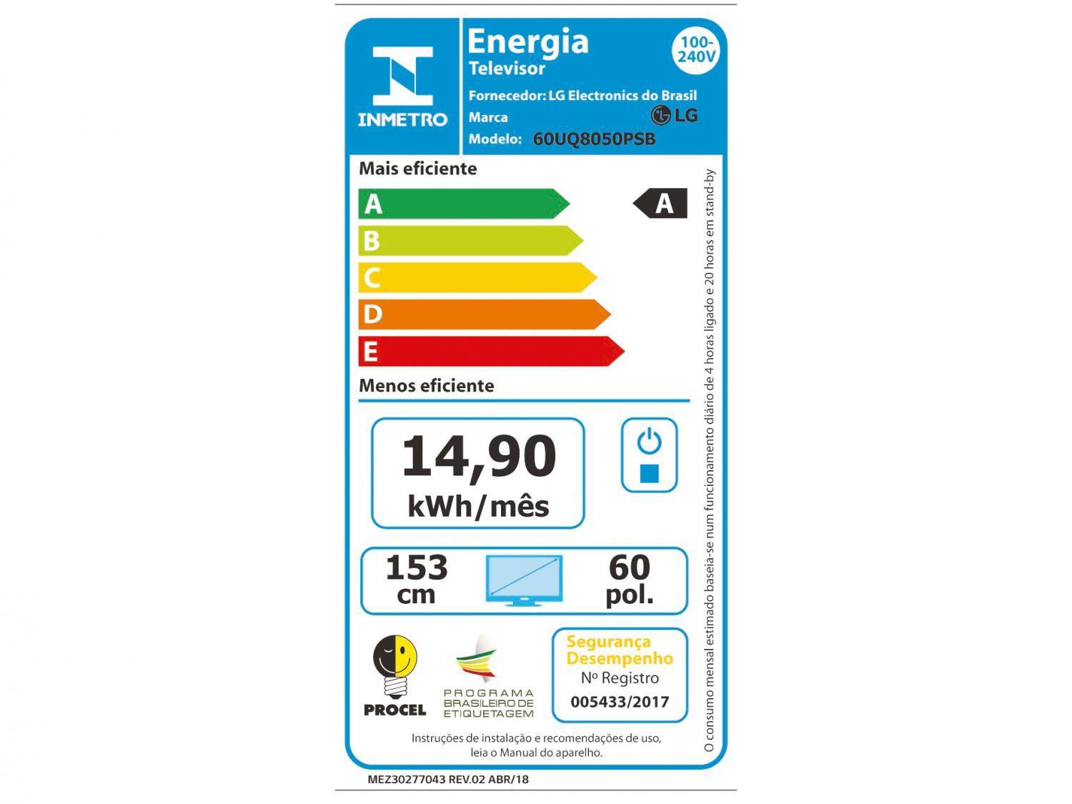 Smart TV 60” 4K LED LG 60UQ8050 AI Processor
