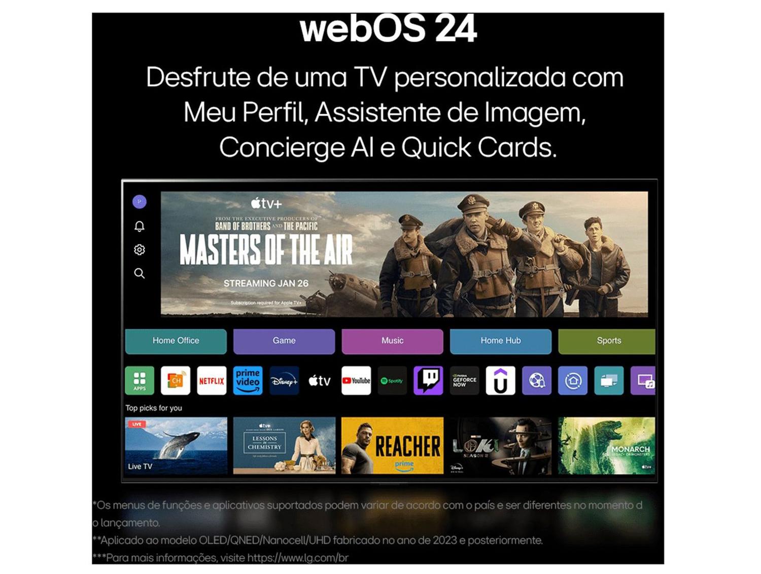 Smart TV 65" 4K LG Ultra HD 65UT8050 com Processador a5 Ger7 AI Alexa/Chromecast integrado Otimizador de Jogos webOS 24 e Controle Smart Magic