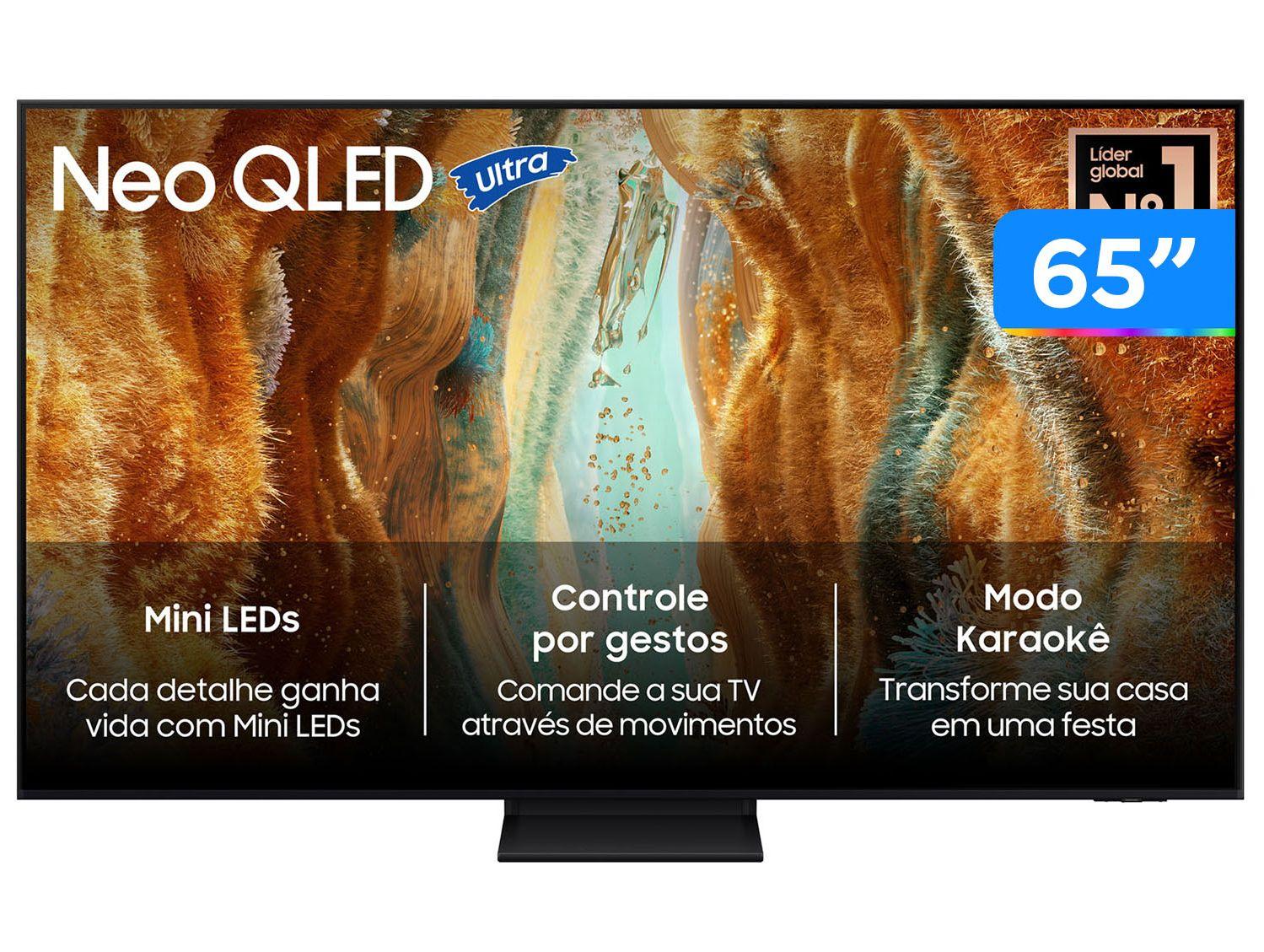 Smart TV 65" Samsung 4K Neo QLED QN70F QN65QN70FAGXZD 120Hz Tizen NQ4 AI Gen2 Bixby Alexa 4 HDMI