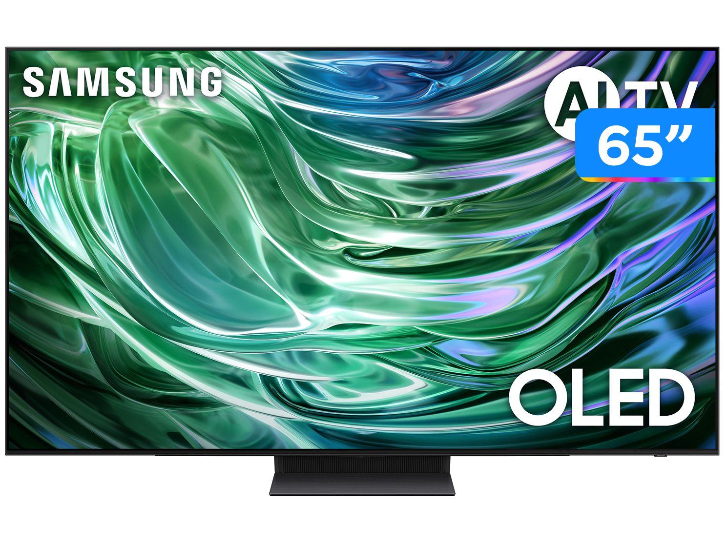 Smart TV 65" Samsung 4K UHD OLED Big TV QN65S90DAEXZD 120Hz Tizen com Alexa e Bixby 4 HDMI 2 USB-A