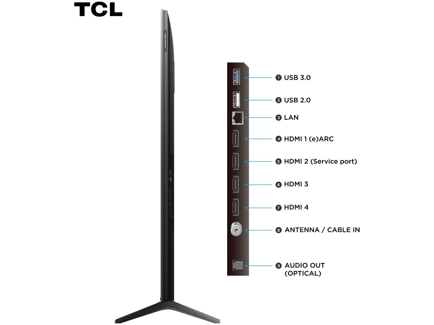 Smart TV  65" TCL 4K UHD MiniLED 65C6K 120Hz Google TV AiPQ Google Assistente 4 HDMI 2 USB