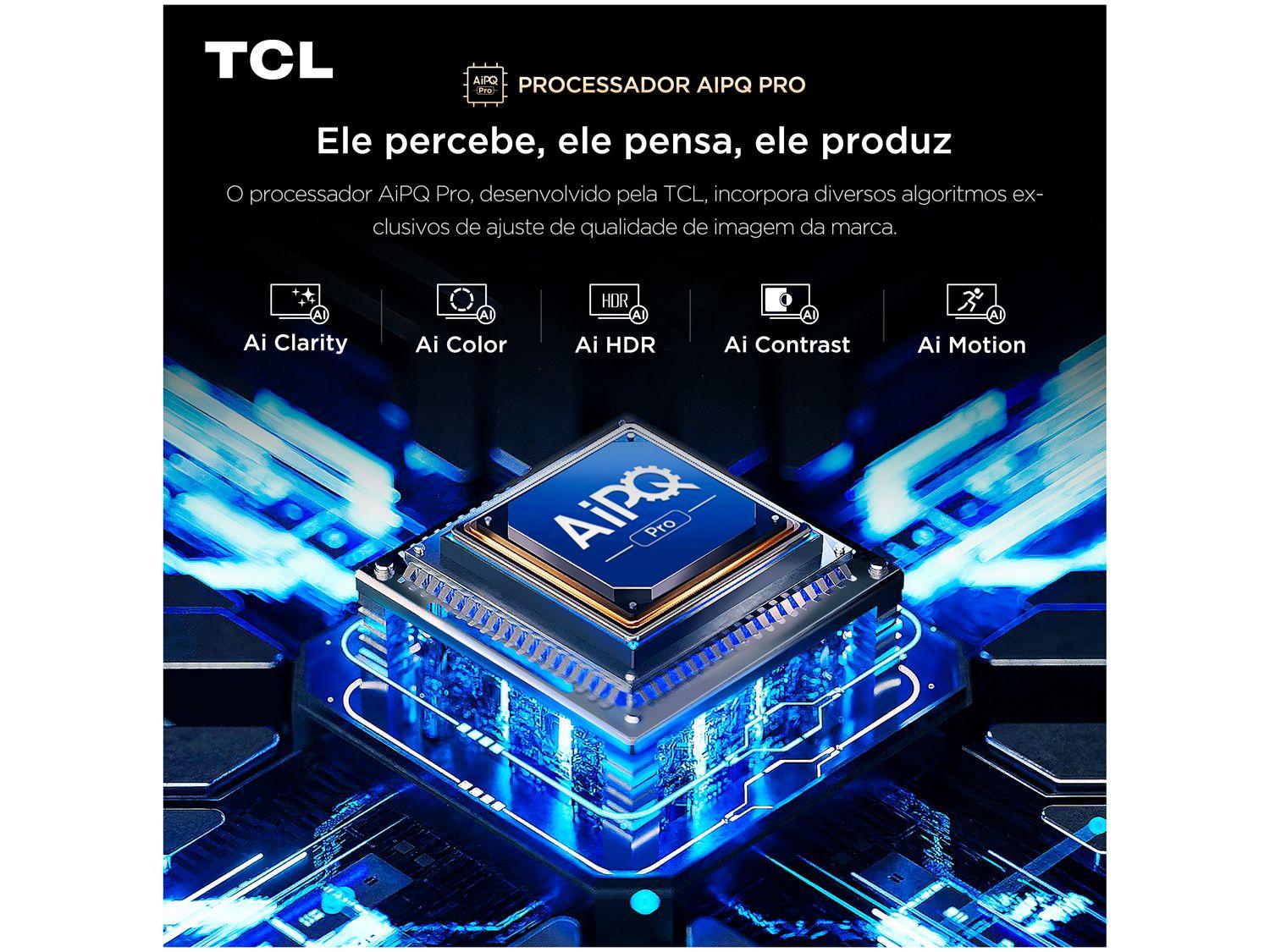 Smart TV  65" TCL 4K UHD MiniLED 65C6K 120Hz Google TV AiPQ Google Assistente 4 HDMI 2 USB
