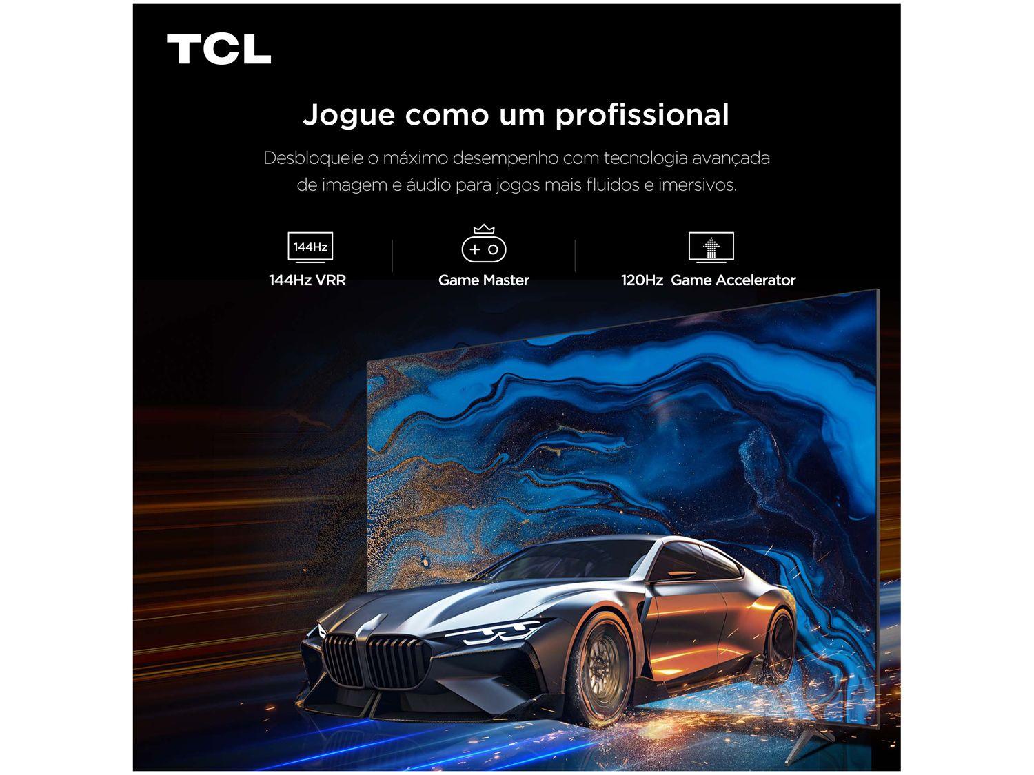 Smart TV  65" TCL 4K UHD MiniLED 65C6K 120Hz Google TV AiPQ Google Assistente 4 HDMI 2 USB