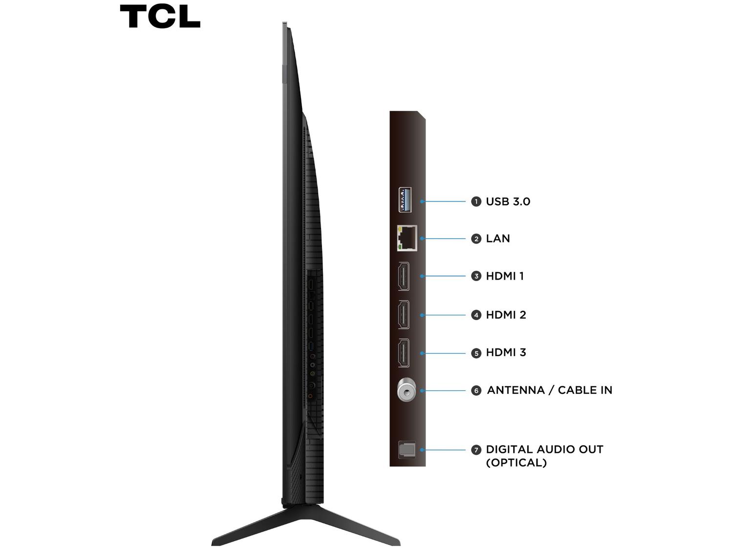 Smart TV 65" TCL 4K UHD QLED 65P7K Google TV AiPQ Google Assistente 3 HDMI 1 USB