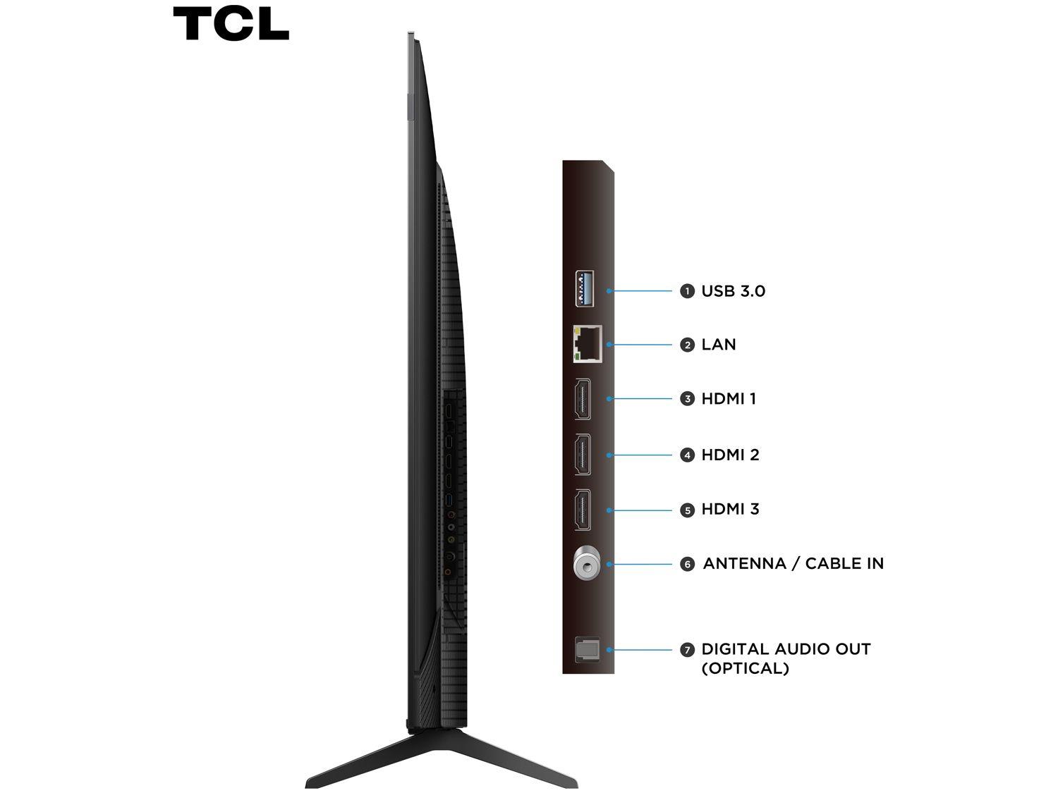 Smart TV 65" TCL 4K UHD QLED 65P7K Google TV AiPQ Google Assistente 3 HDMI 1 USB