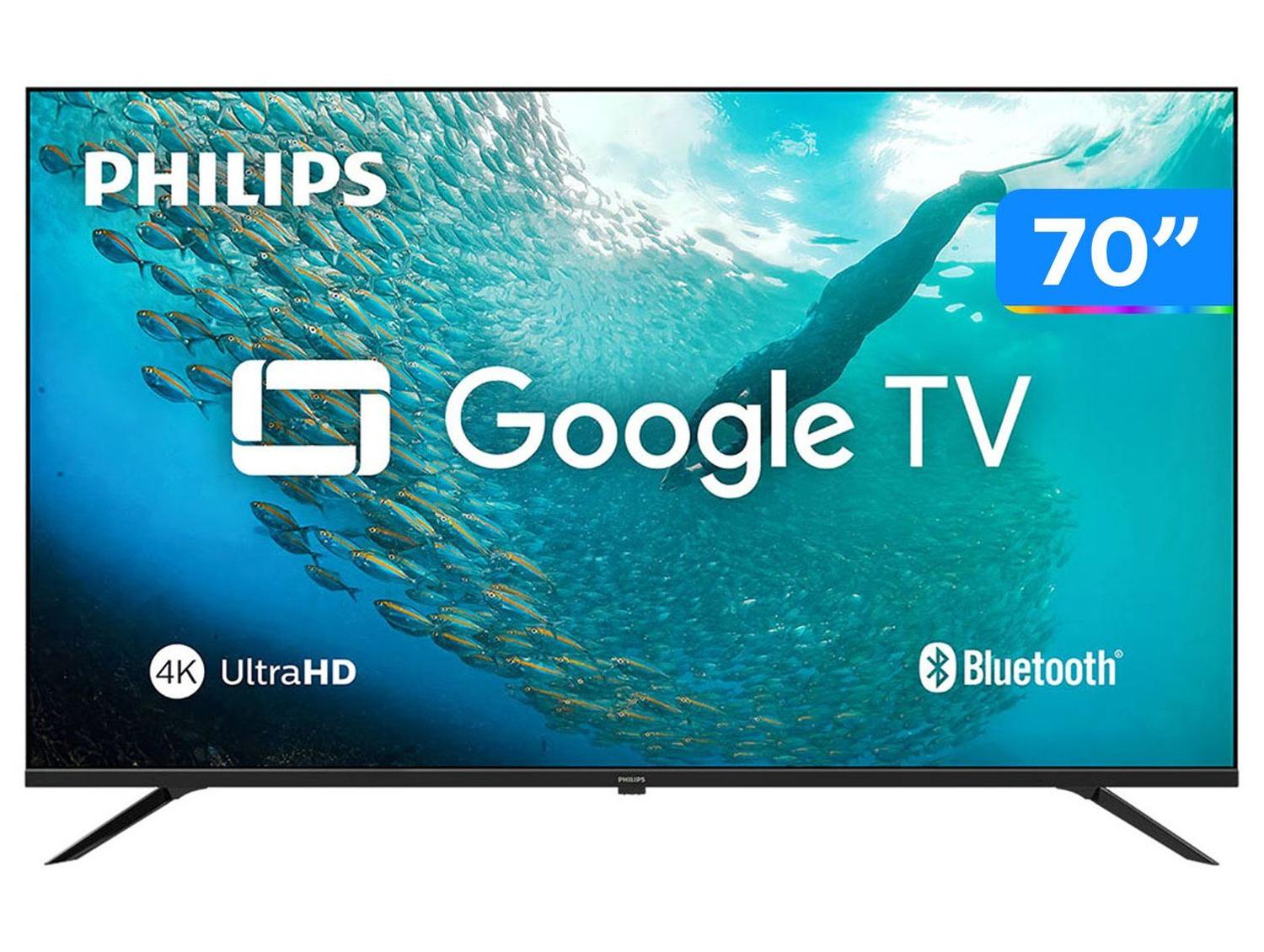 Smart TV 70" Philips 4K UHD DLED 70PUG7019/78 Google TV Quad Core Google Assistente 3 HDMI
