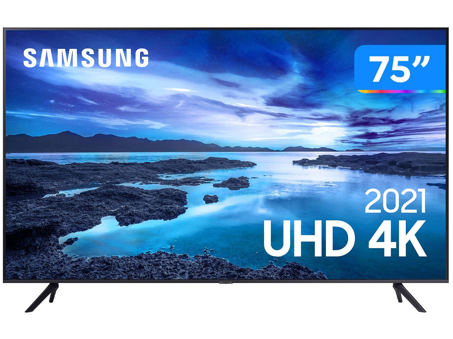 Smart TV 75” Crystal 4K Samsung 75AU7700 WiFi Bluetooth HDR Alexa