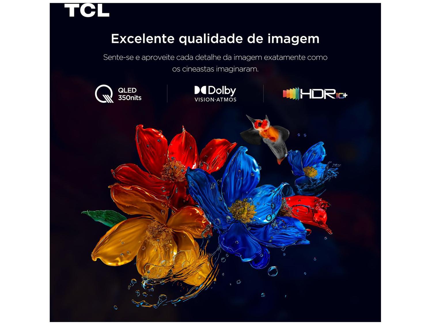 Smart TV 75" TCL 4K UHD QLED 75P7K Google TV AiPQ Google Assistente 3 HDMI 1 USB