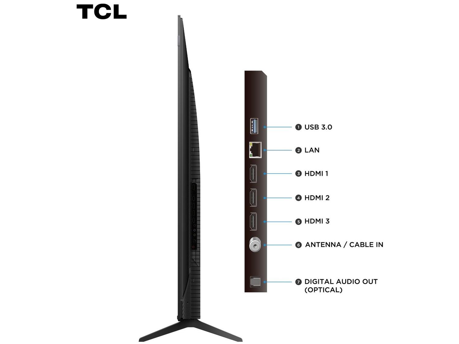 Smart TV 75" TCL 4K UHD QLED 75P7K Google TV AiPQ Google Assistente 3 HDMI 1 USB