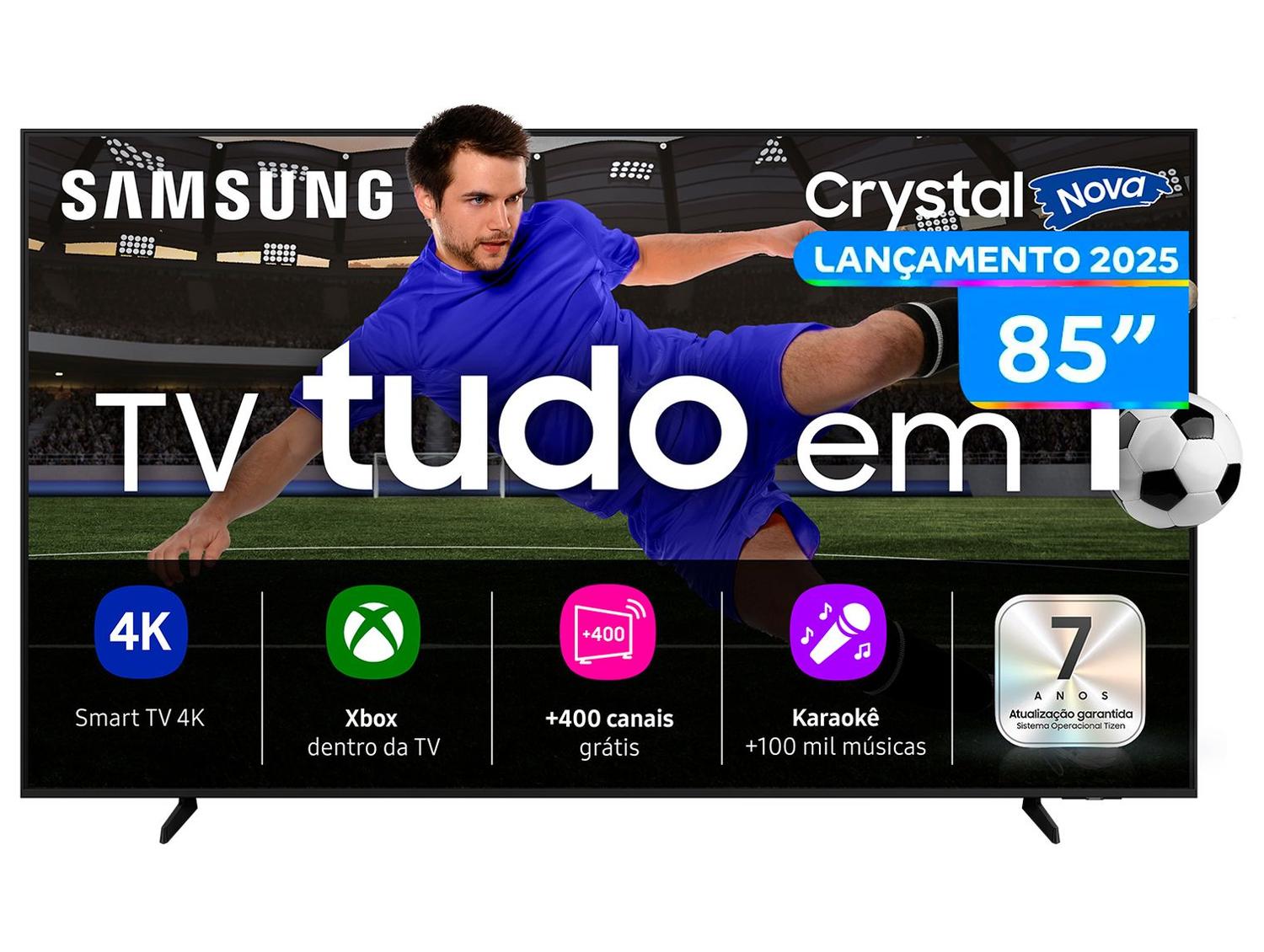 Smart TV 85" Samsung 4K Crystal UHD 85U8100F Tizen 3 HDMI