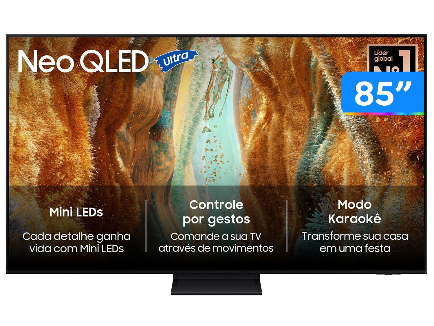 Smart TV 85" Samsung Ultra 4K Neo QLED Ultra QN70F QN85QN70FAGXZD 120Hz Tizen NQ4 AI Gen2 Bixby Alexa 4 HDMI