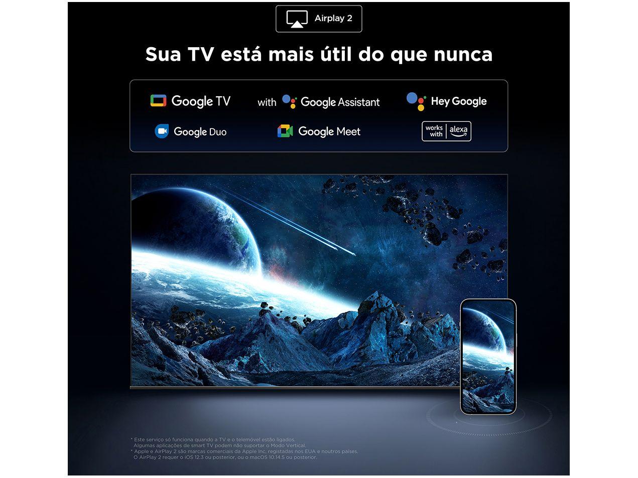Smart TV 85" TCL 4K QD-Mini LED Ultra Premium C855 120Hz Android AiPQ Pro Google Assistente 4 HDMI